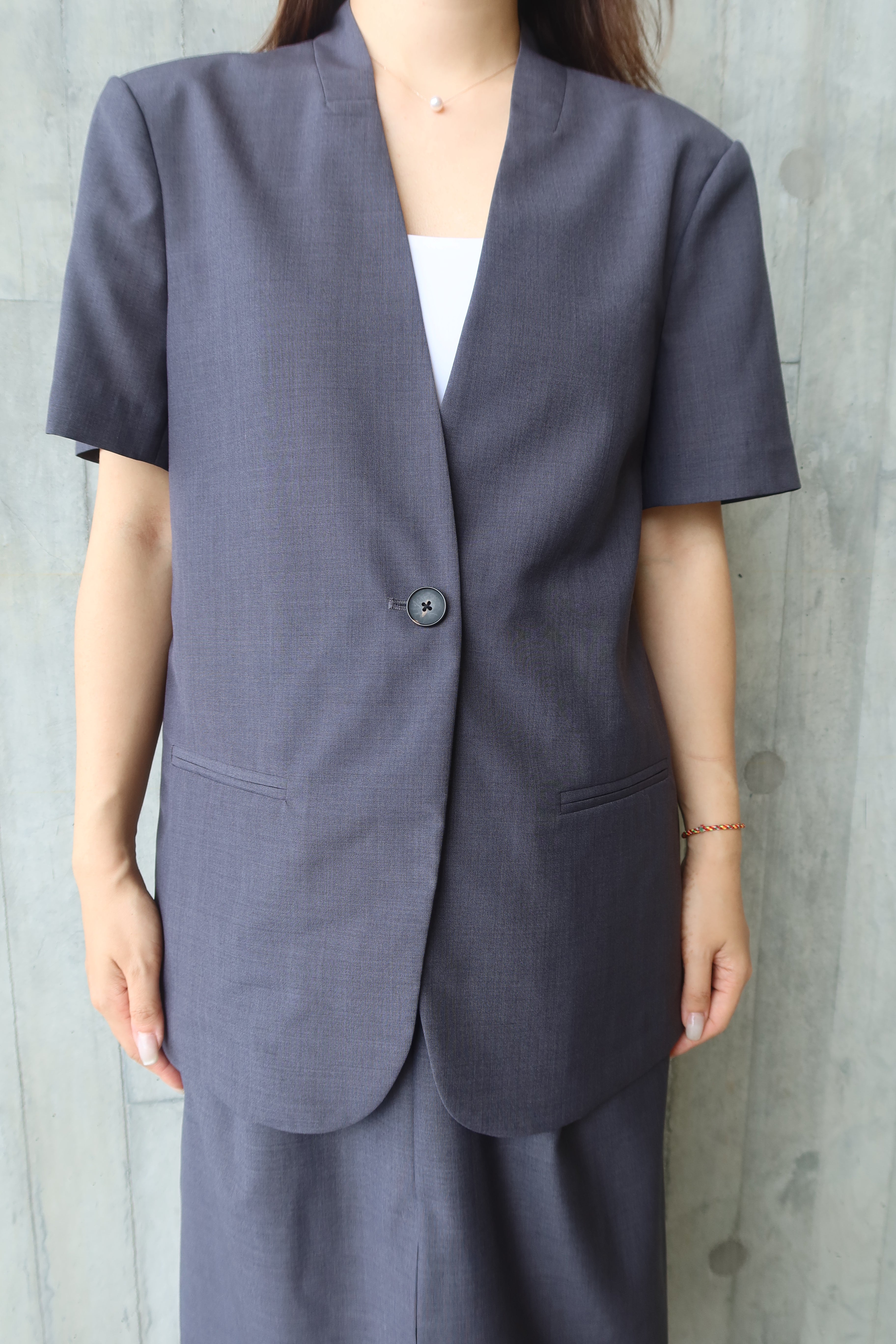 【LE ZANS BRAND COLLECTION】LuxeSilk Wrinkle-Free Short Blazer (意大利🇮🇹布料 真絲+羊毛料) [J0100]
