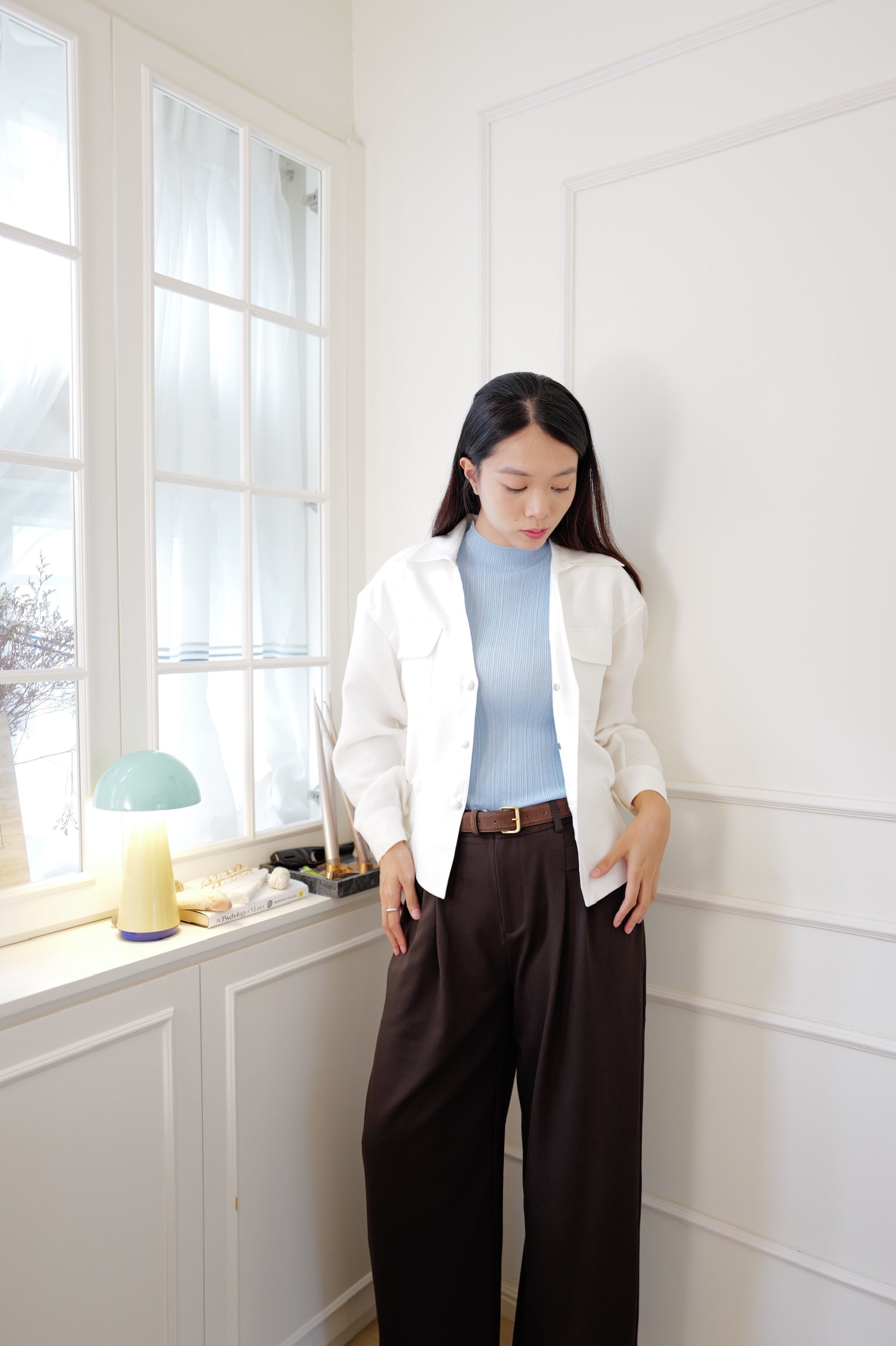 【LE ZANS PRIVÉ】 Belted Safari Utility Jacket Shirt [T0312]