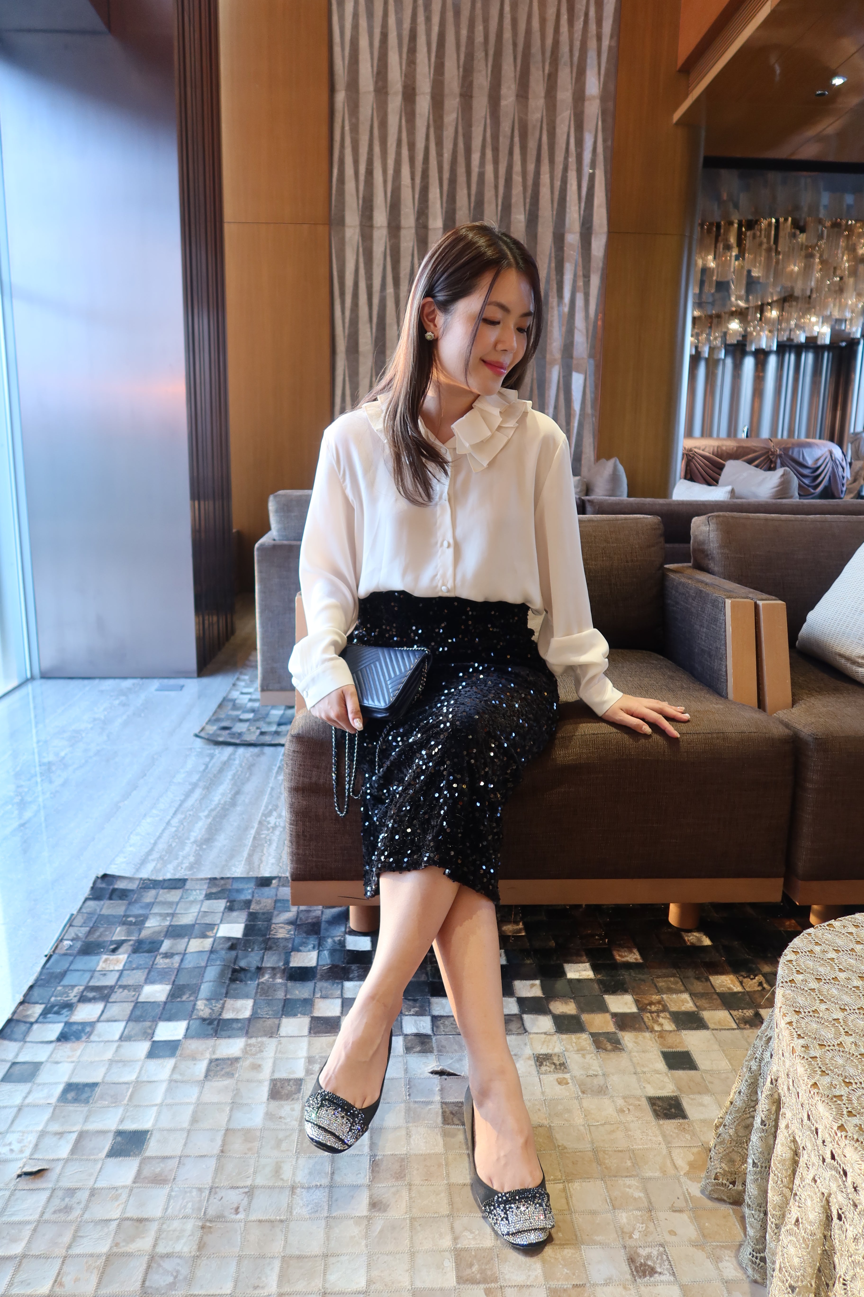 Glittering Sparkle Midi Skirt [SK0058]