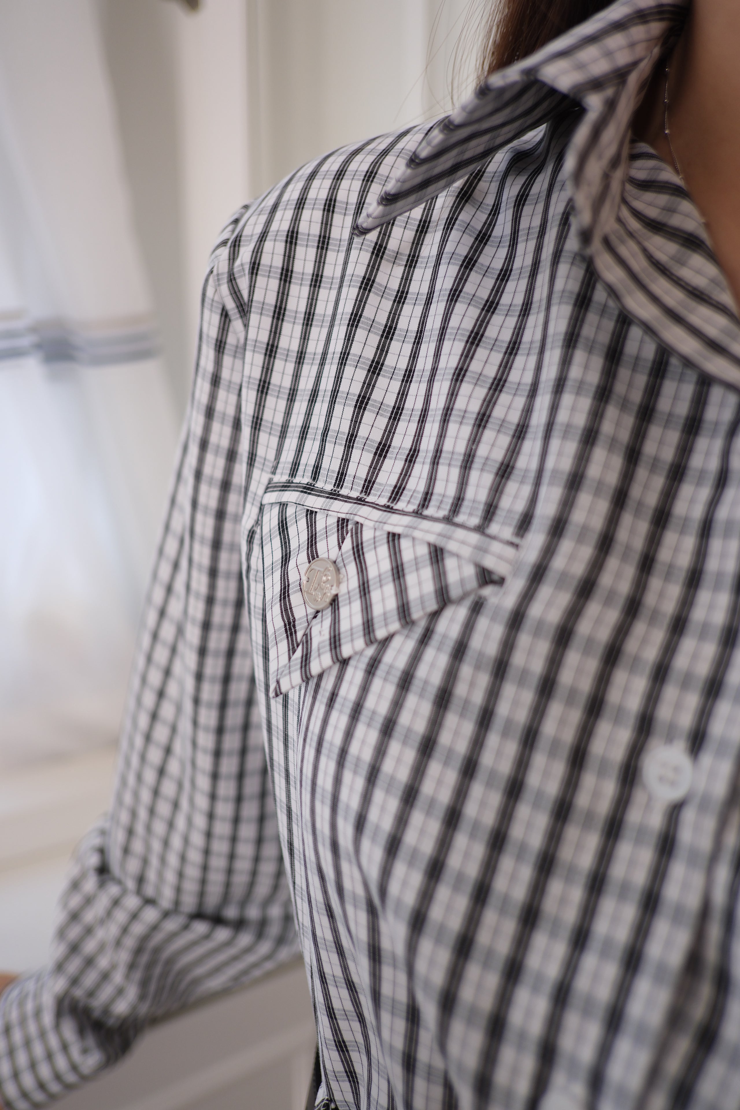 Pinstripe Belted Shirt [T0260]