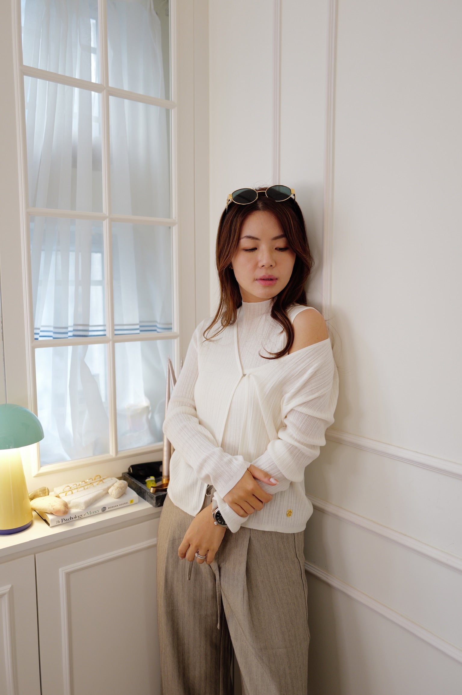 【LE ZANS PRIVÉ】Minimalist Two-Piece Ribbed Knit Cardigan Set (33% wool) [T0310]