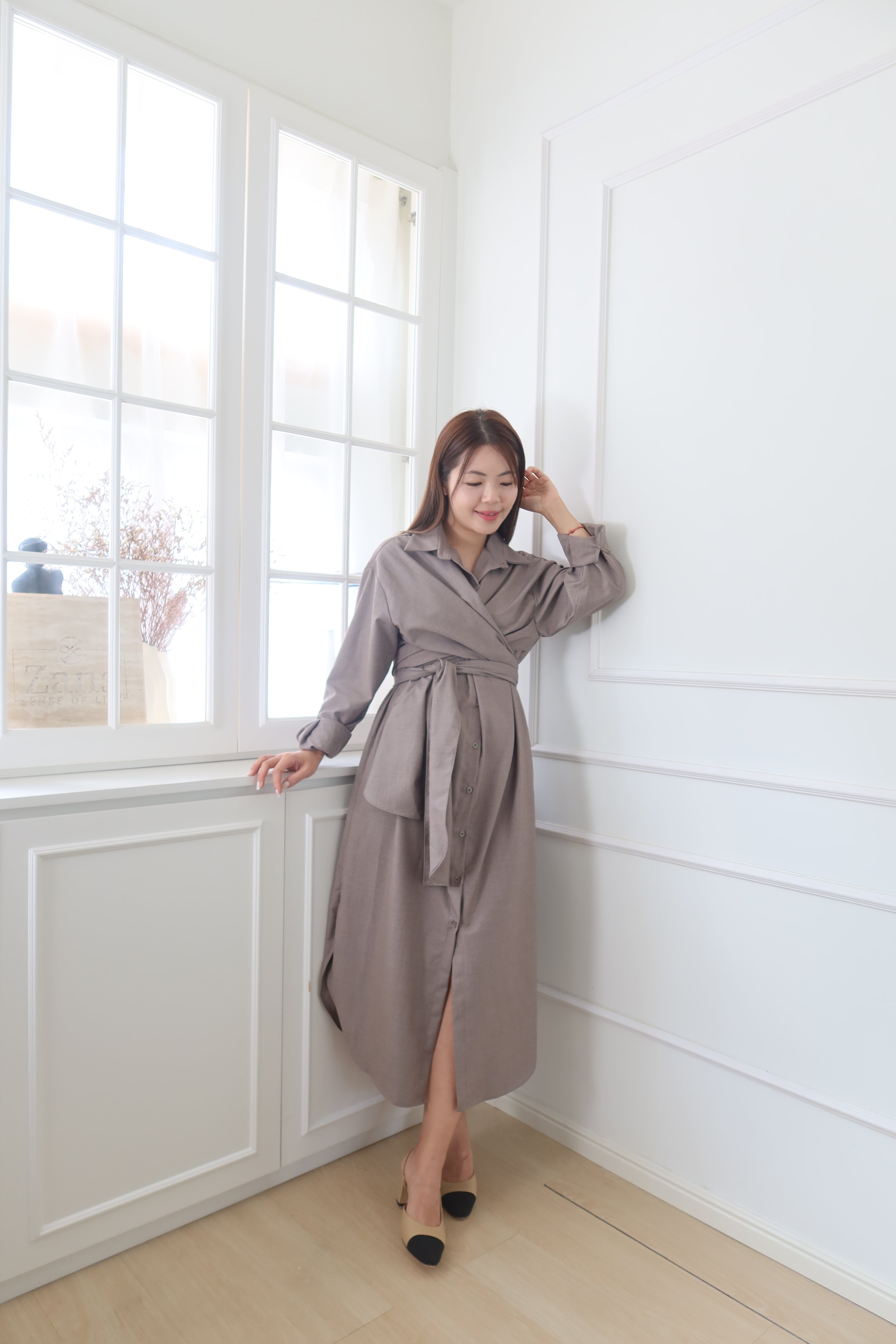 Cross-Design Chic Maxi Dress [OPS0169]