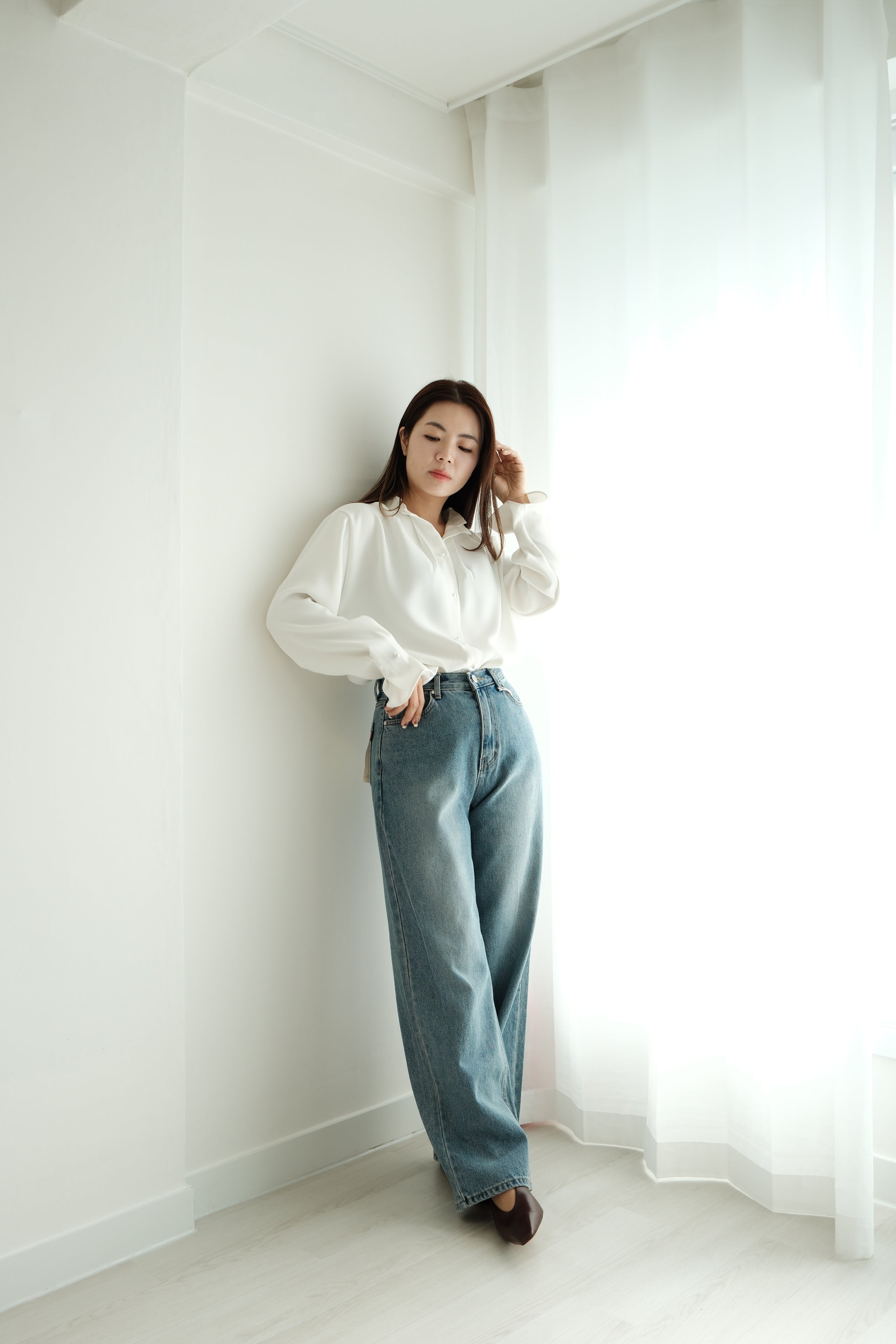 Pearl Pleat Elegance Blouse [T0237]