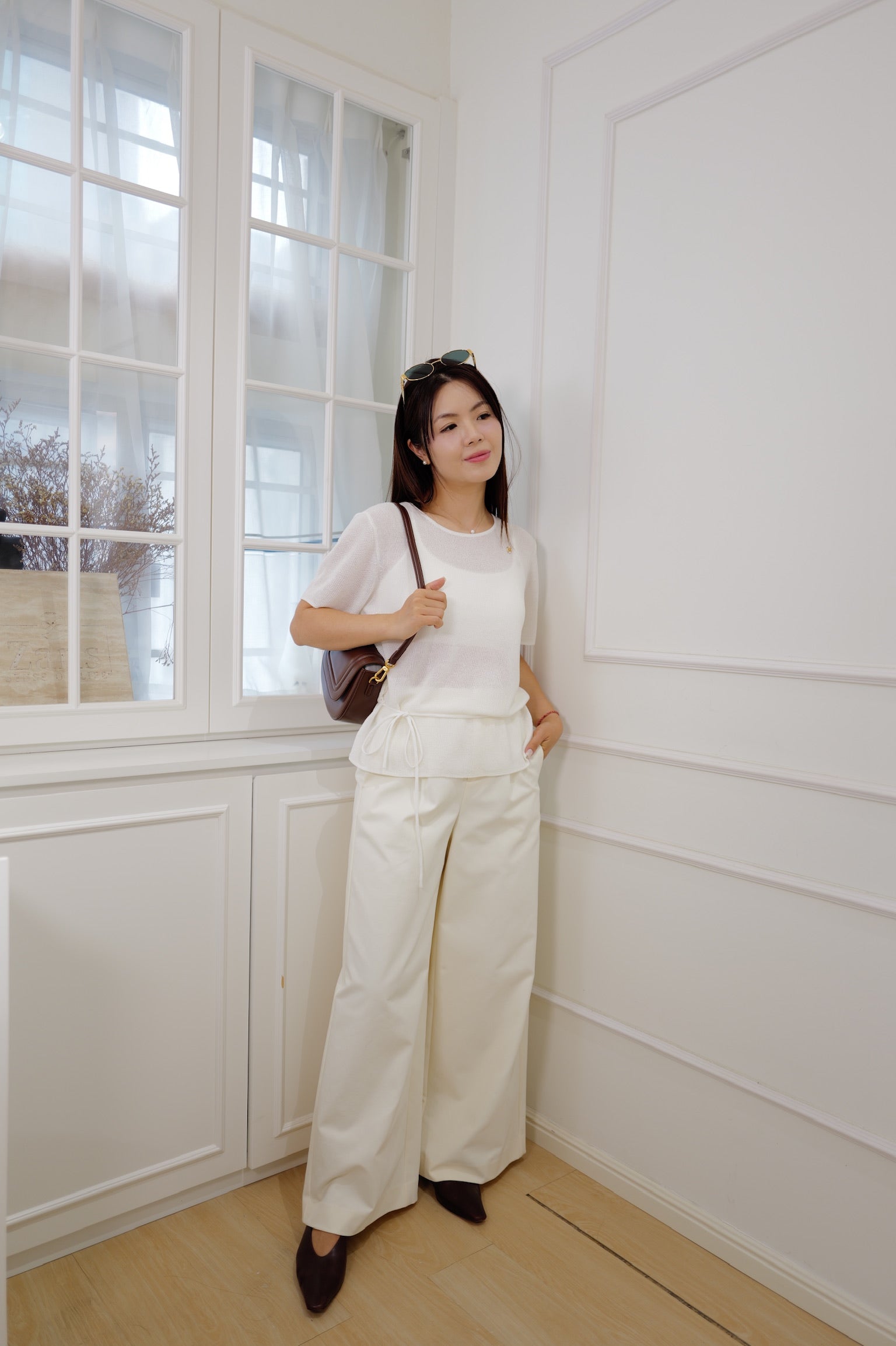 【LE ZANS BRAND COLLECTION】Drawstring Knit Top [T0270]