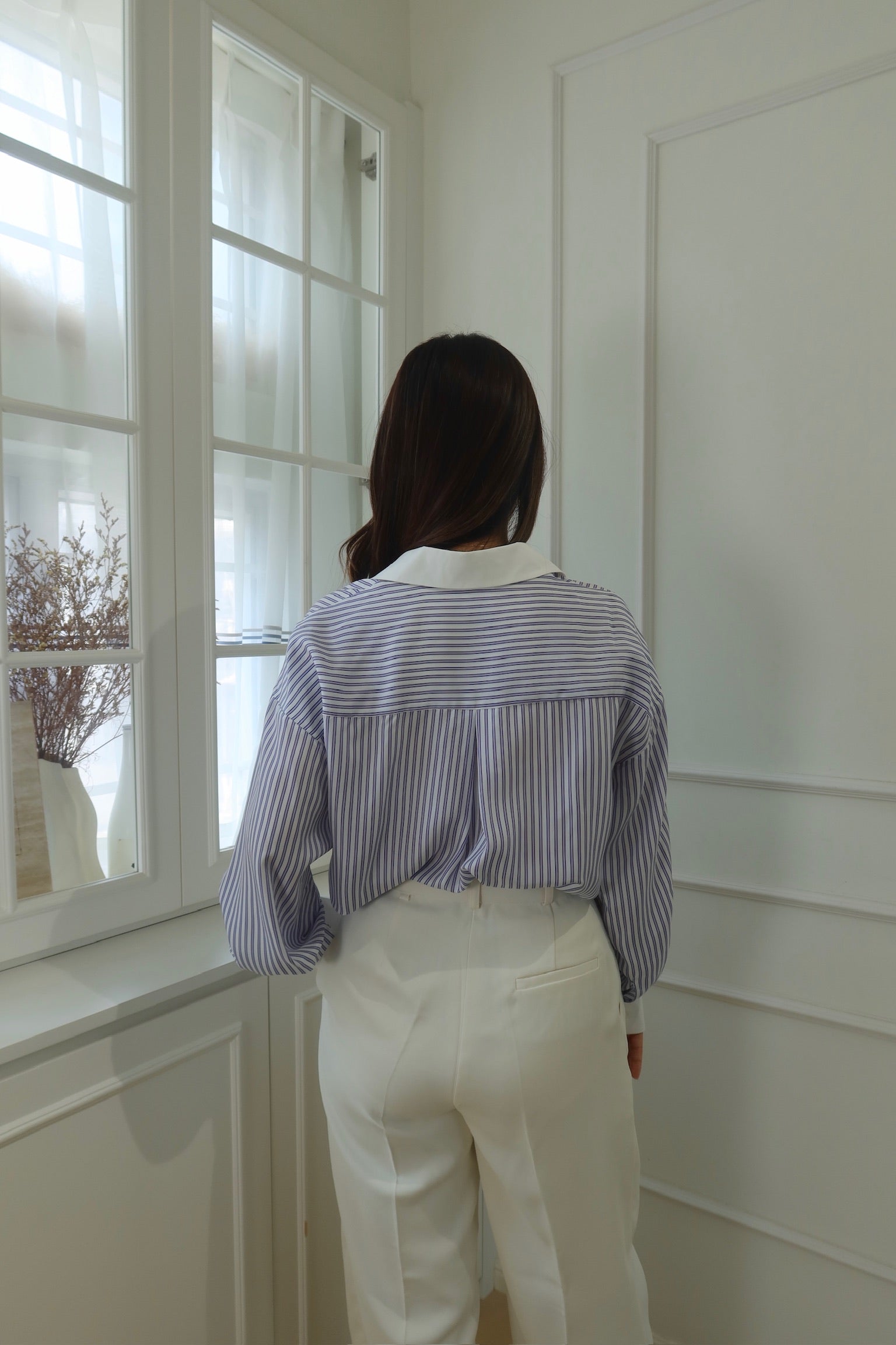 【LE ZANS BRAND COLLECTION】Luxe Stripe Silk Shirt (100%桑蠶絲) [T0188]