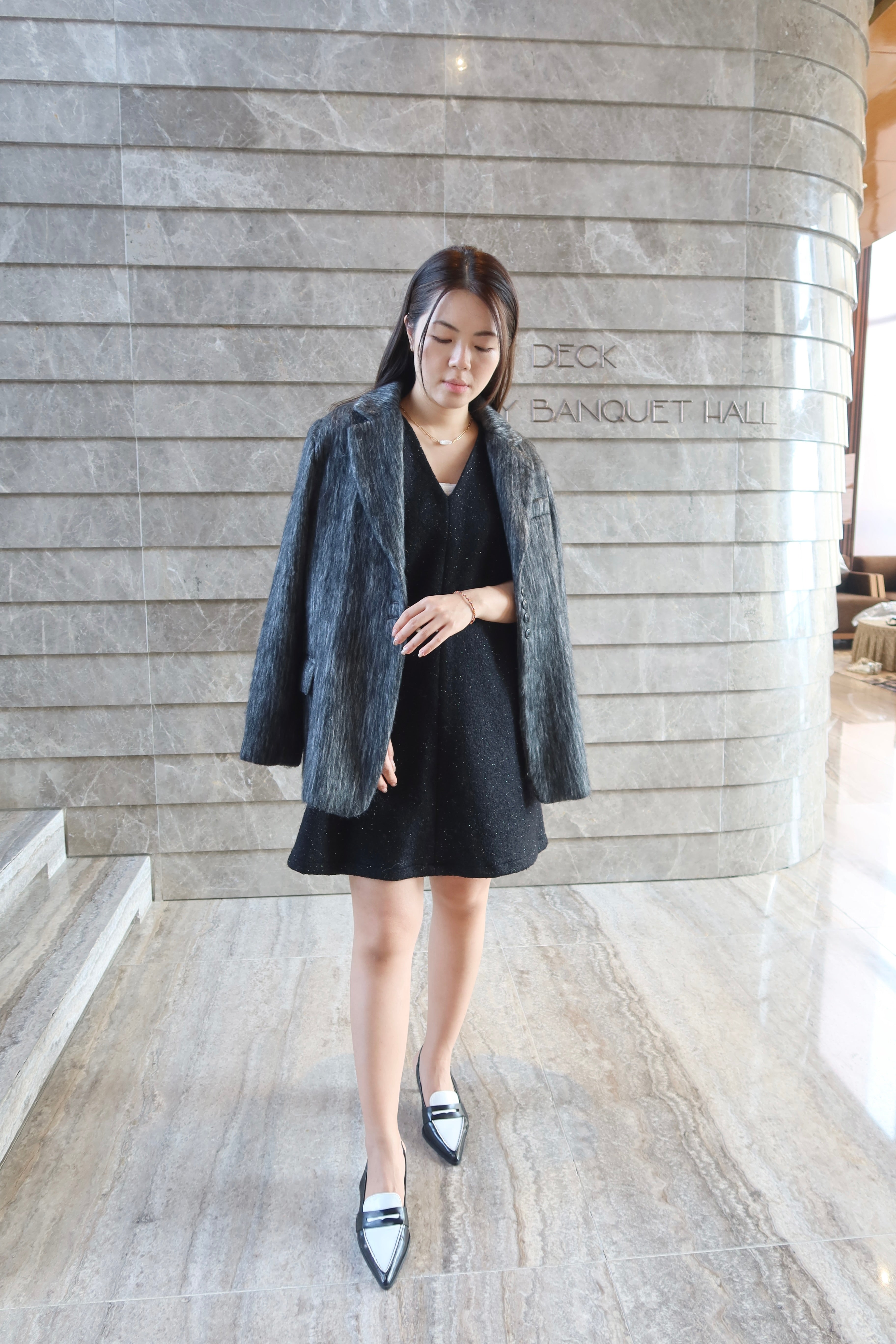 Midnight Texture Blazer(70%wool) [J0086]