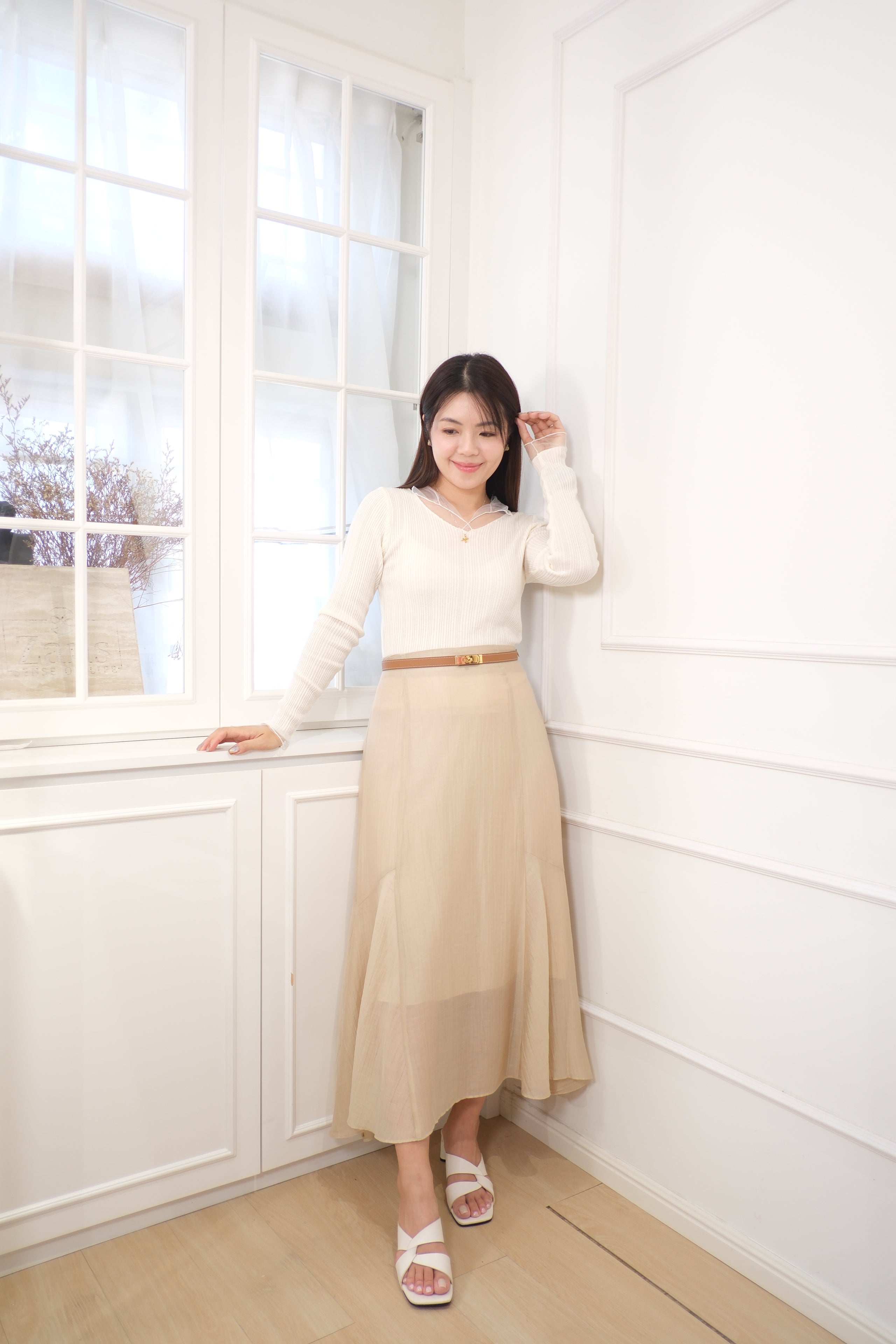 Romantic Tiered Ruffle Chiffon Maxi Skirt [SK0074]
