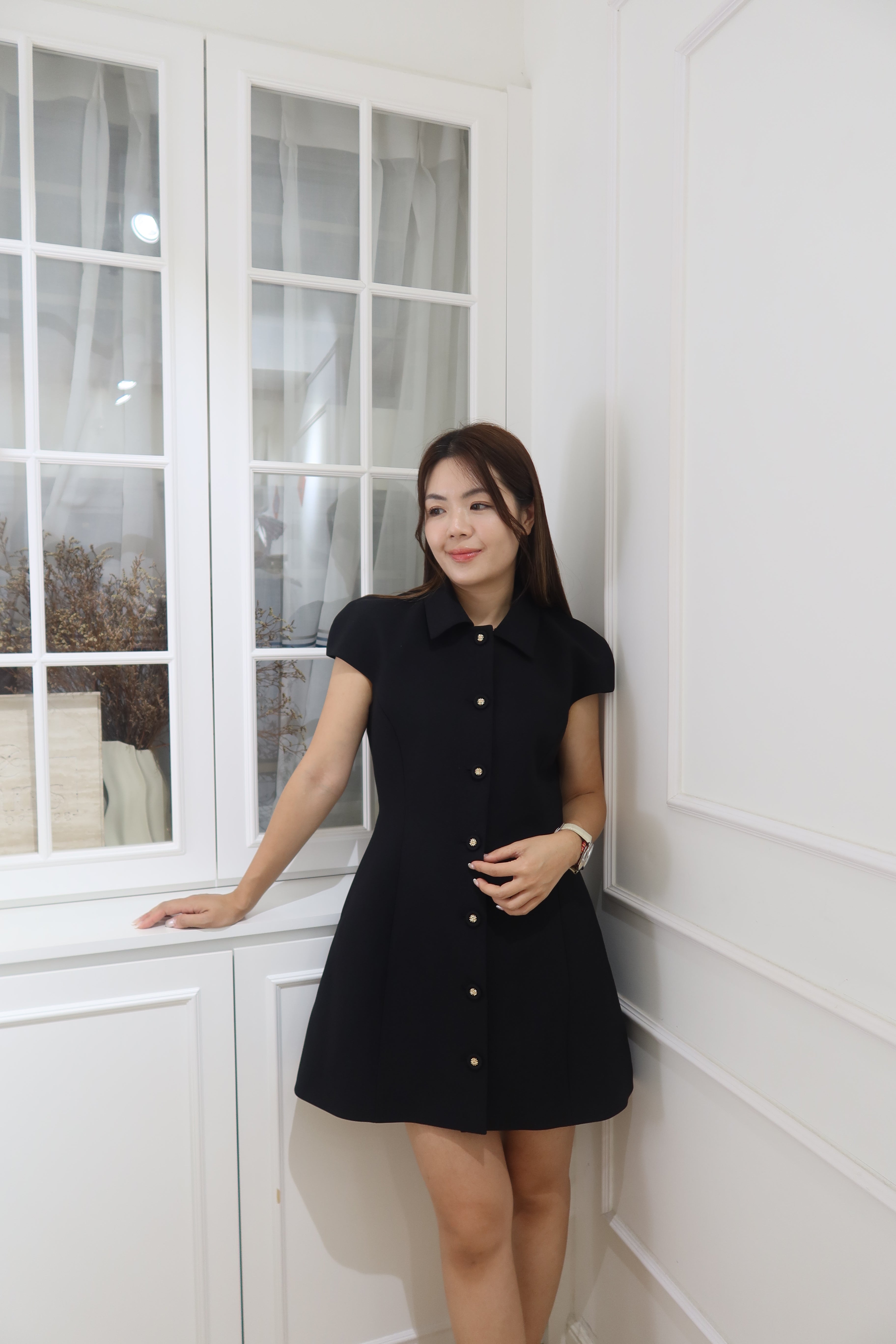 Puff Sleeve Little Black Dress [OPS0171]