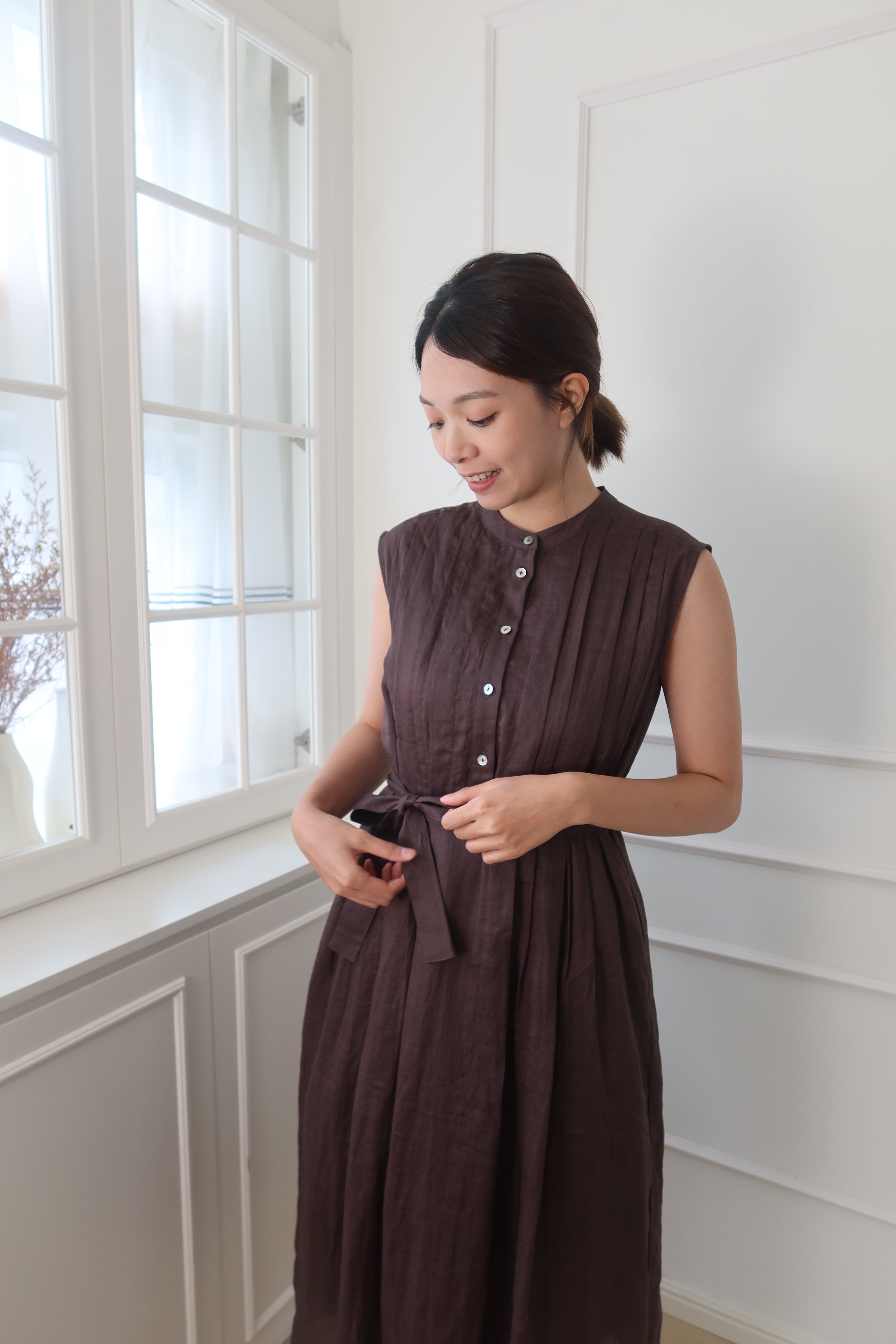 【LE ZANS BRAND COLLECTION】Pure Breeze Linen Sleeveless Dress (100% 麻) [OPS0158]