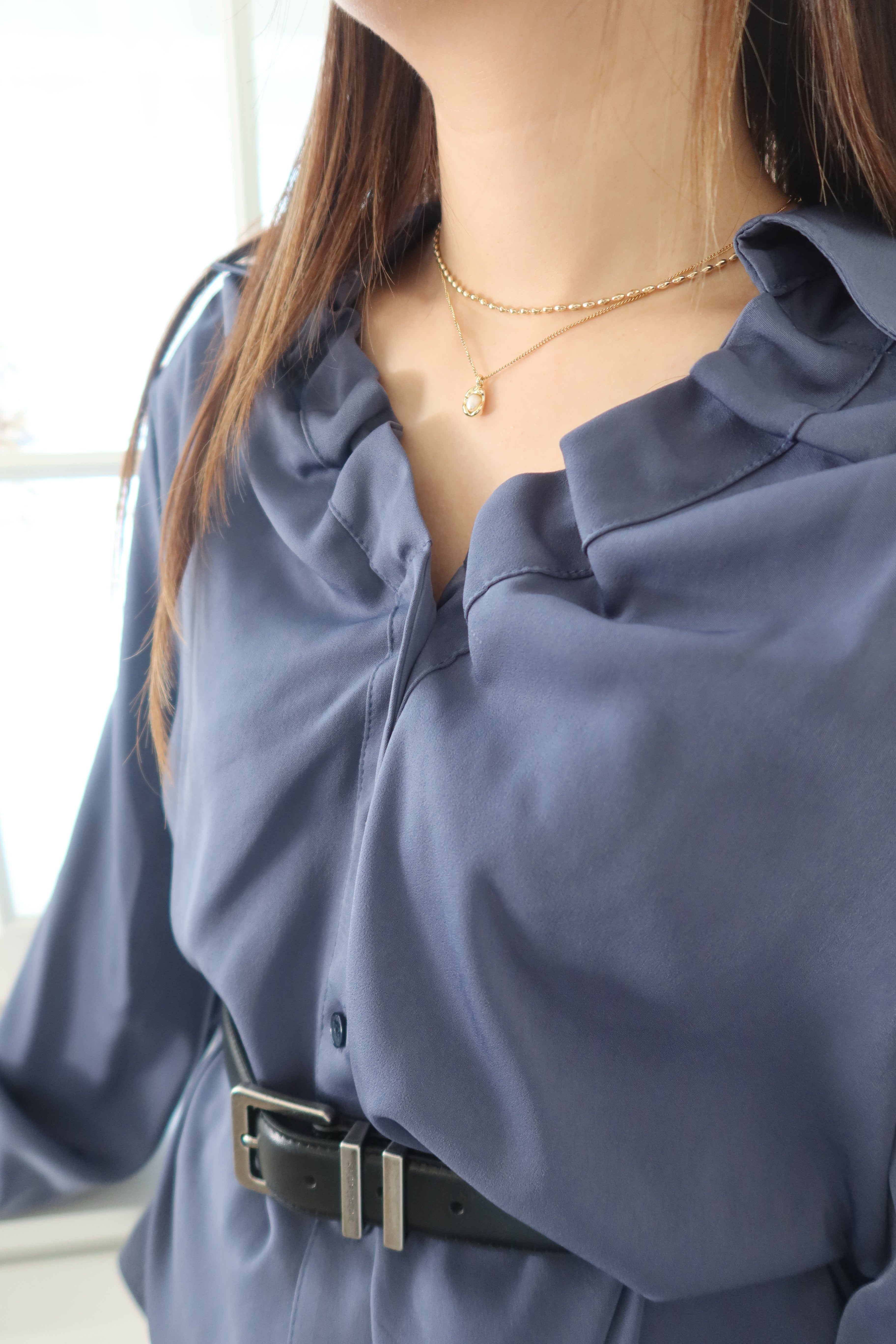 Chic Ruffle Collar Shirt [T0216]
