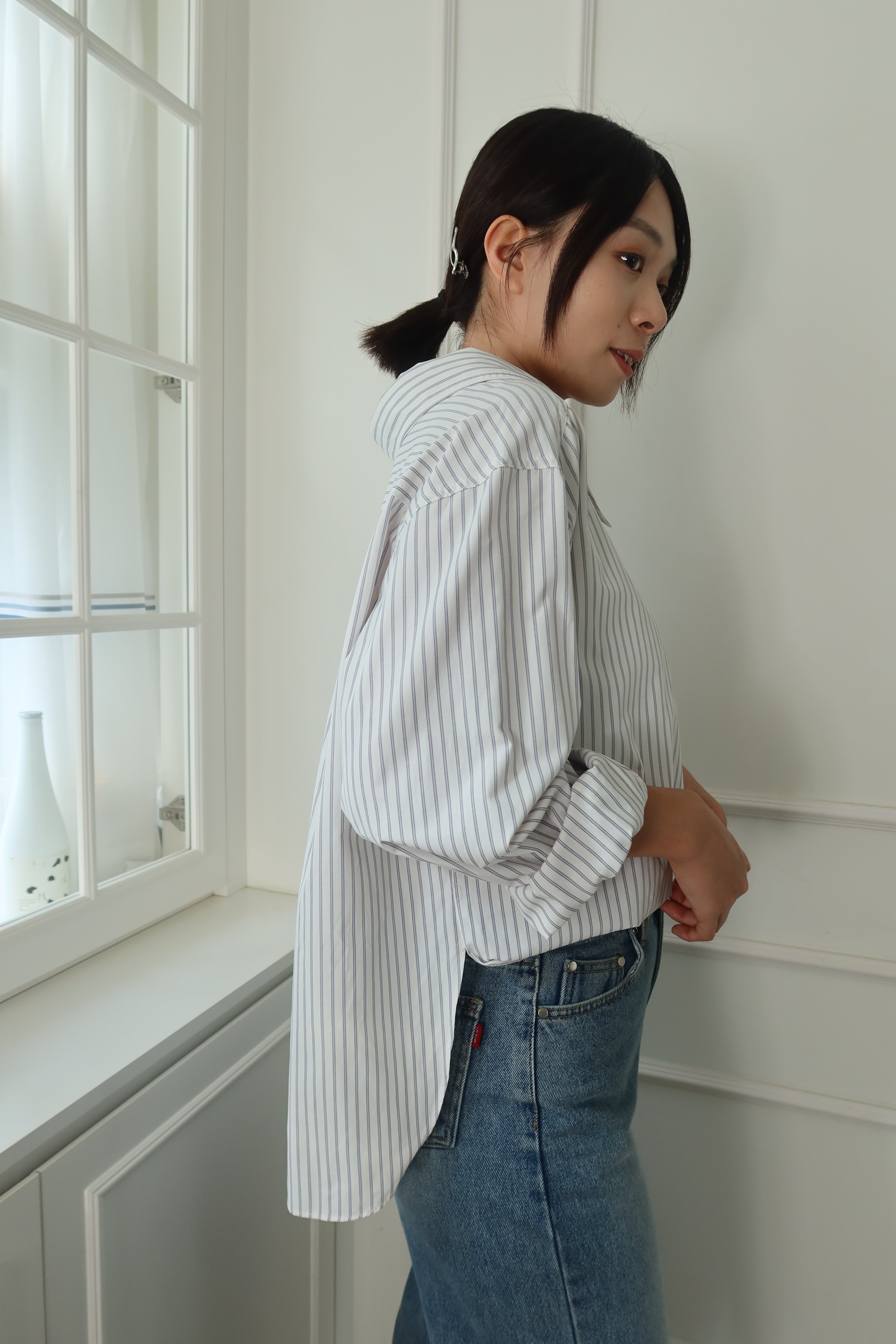 Striped Contrast Knit Pullover [T0225]