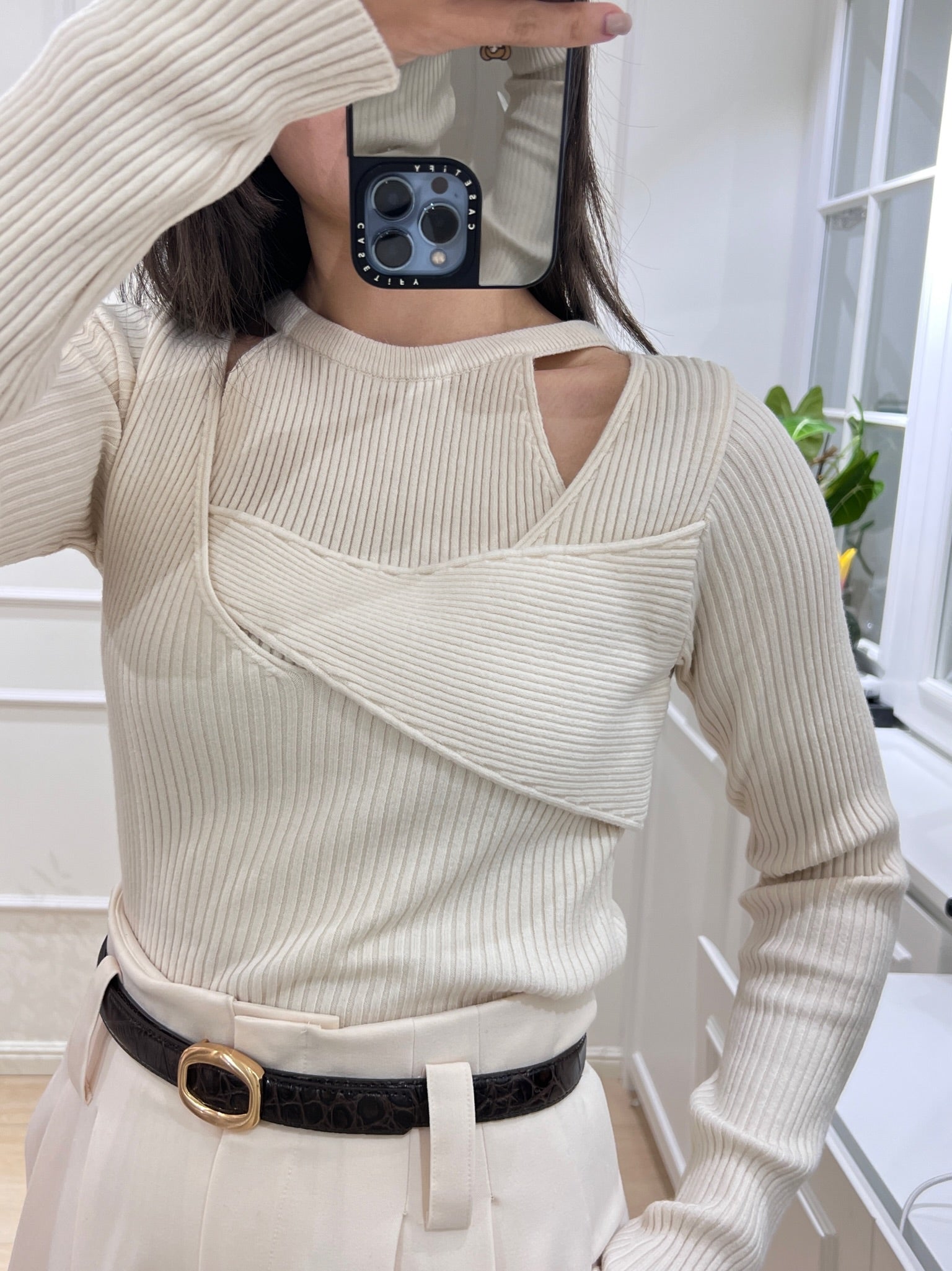 Chic Double Layered Long Sleeve Top [T0115]