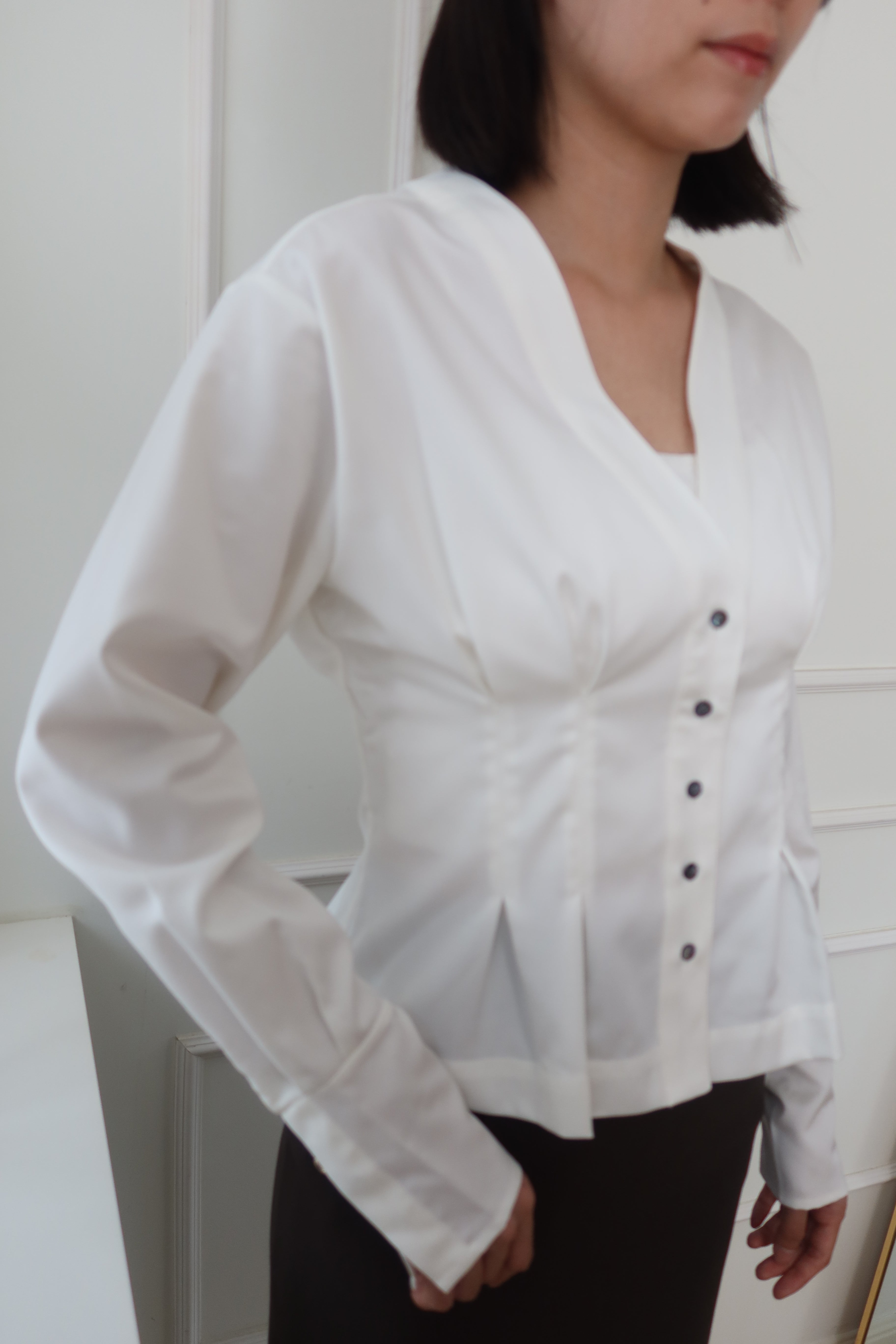 【LE ZANS BRAND COLLECTION】Pure White Mermaid Blouse [T0227]