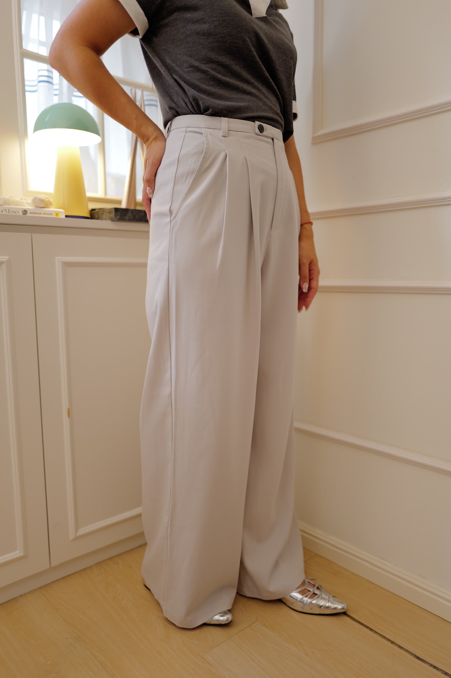 【LE ZANS BRAND COLLECTION】Classic Double-Pleated Tailored High-Waisted Trousers [PT0098]