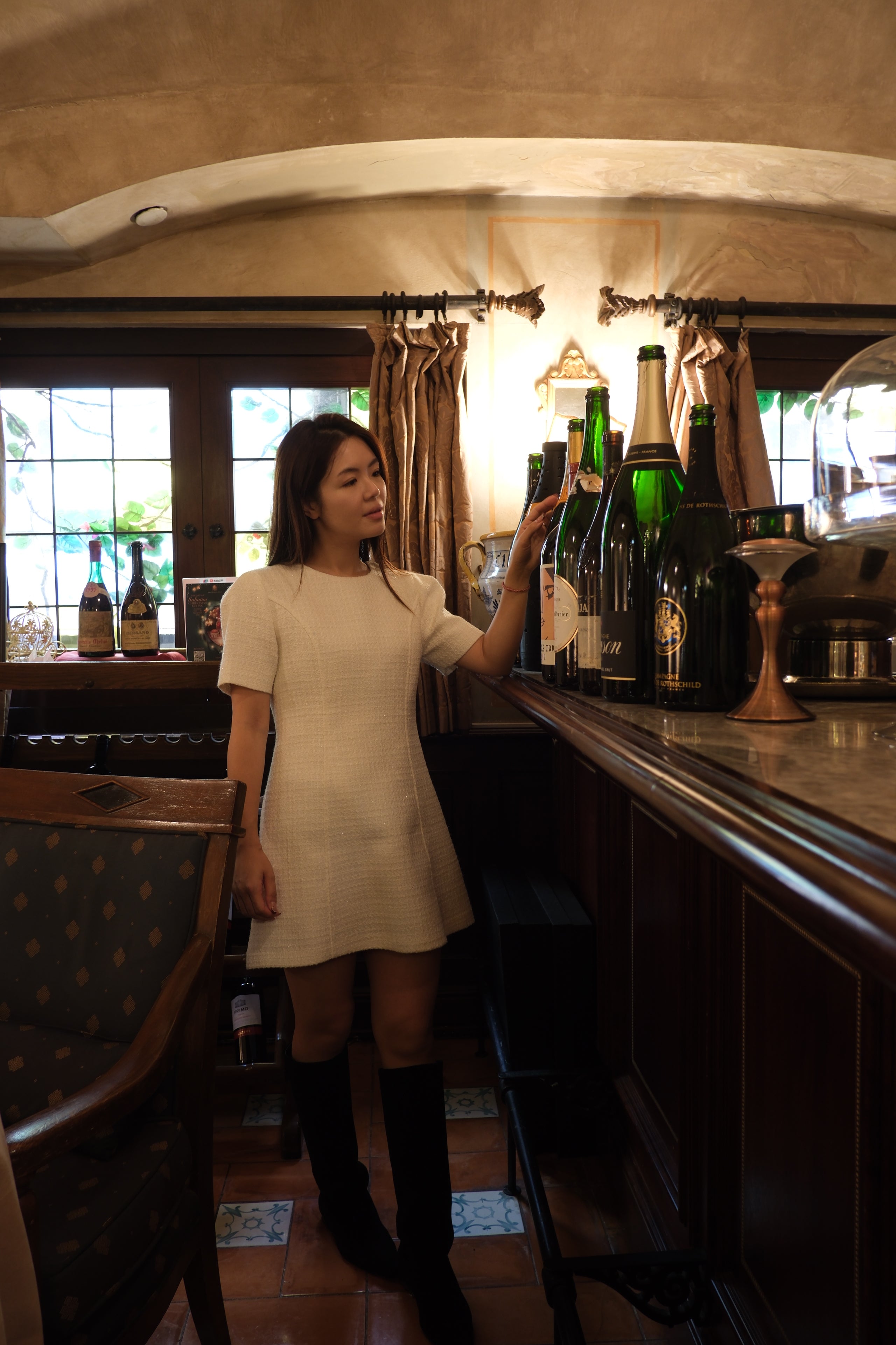 Elegant Bouclé Tweed Shift Dress [OPS0174]