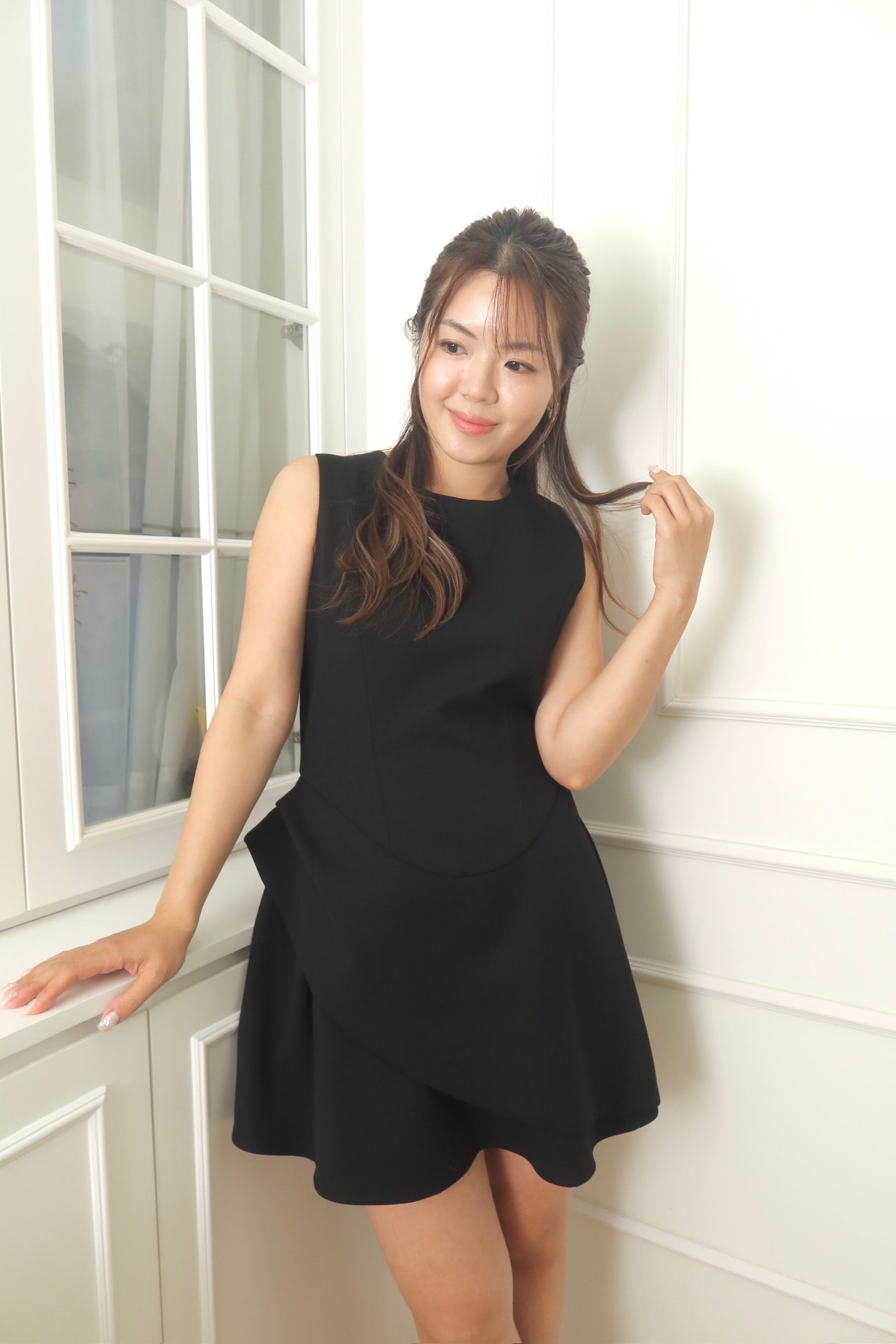 【LE ZANS BRAND COLLECTION】 Layered Elegance Dress(30%wool) [OPS0147]