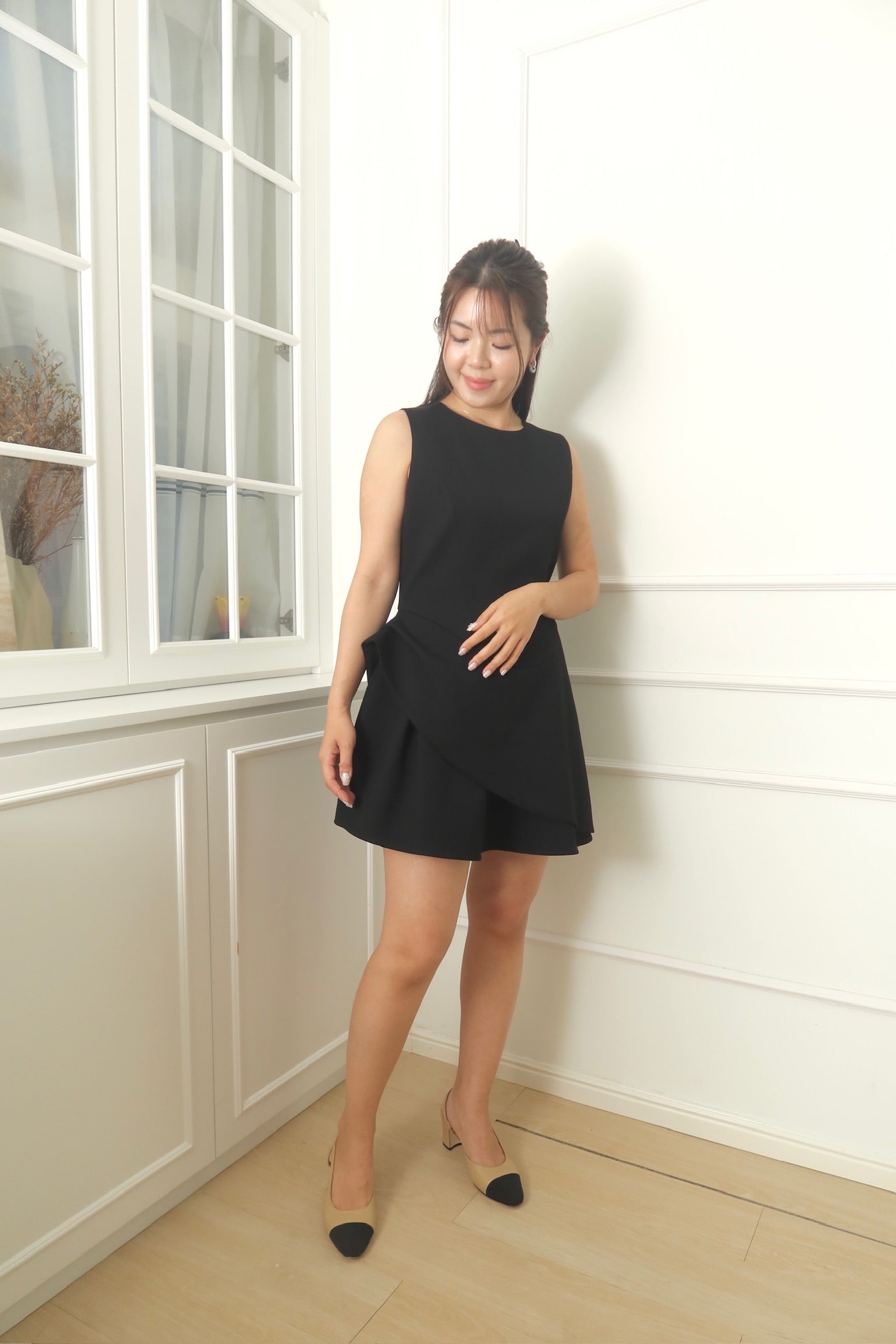 【LE ZANS BRAND COLLECTION】 Layered Elegance Dress(30%wool) [OPS0147]