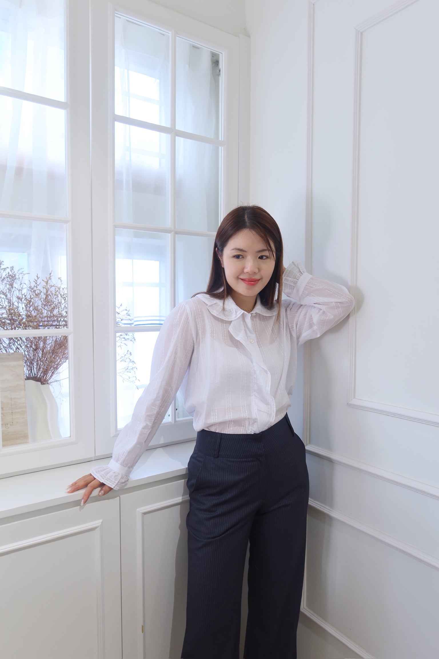 French Wave Embroidered Blouse [T0211]