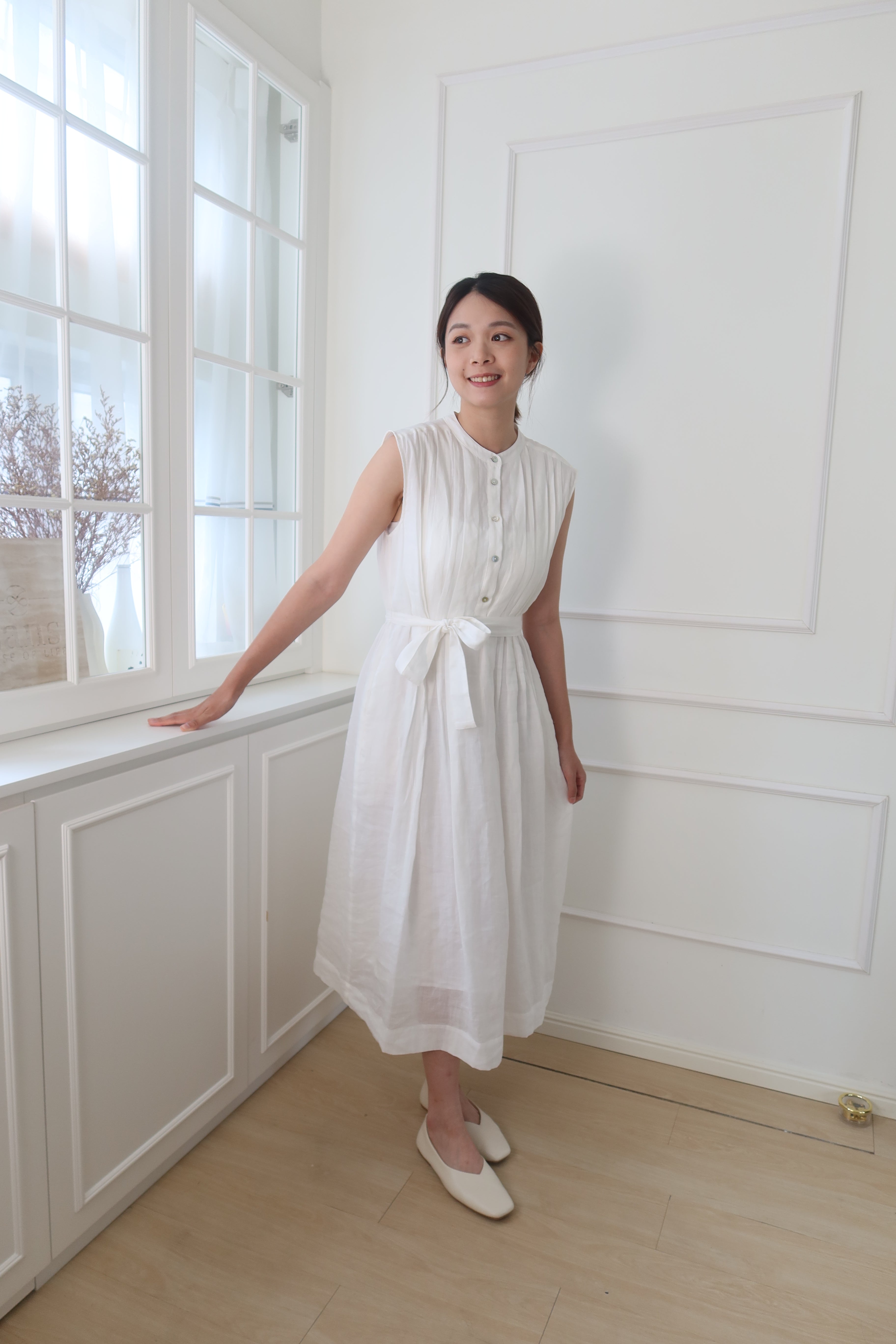 【LE ZANS BRAND COLLECTION】Pure Breeze Linen Sleeveless Dress (100% 麻) [OPS0158]
