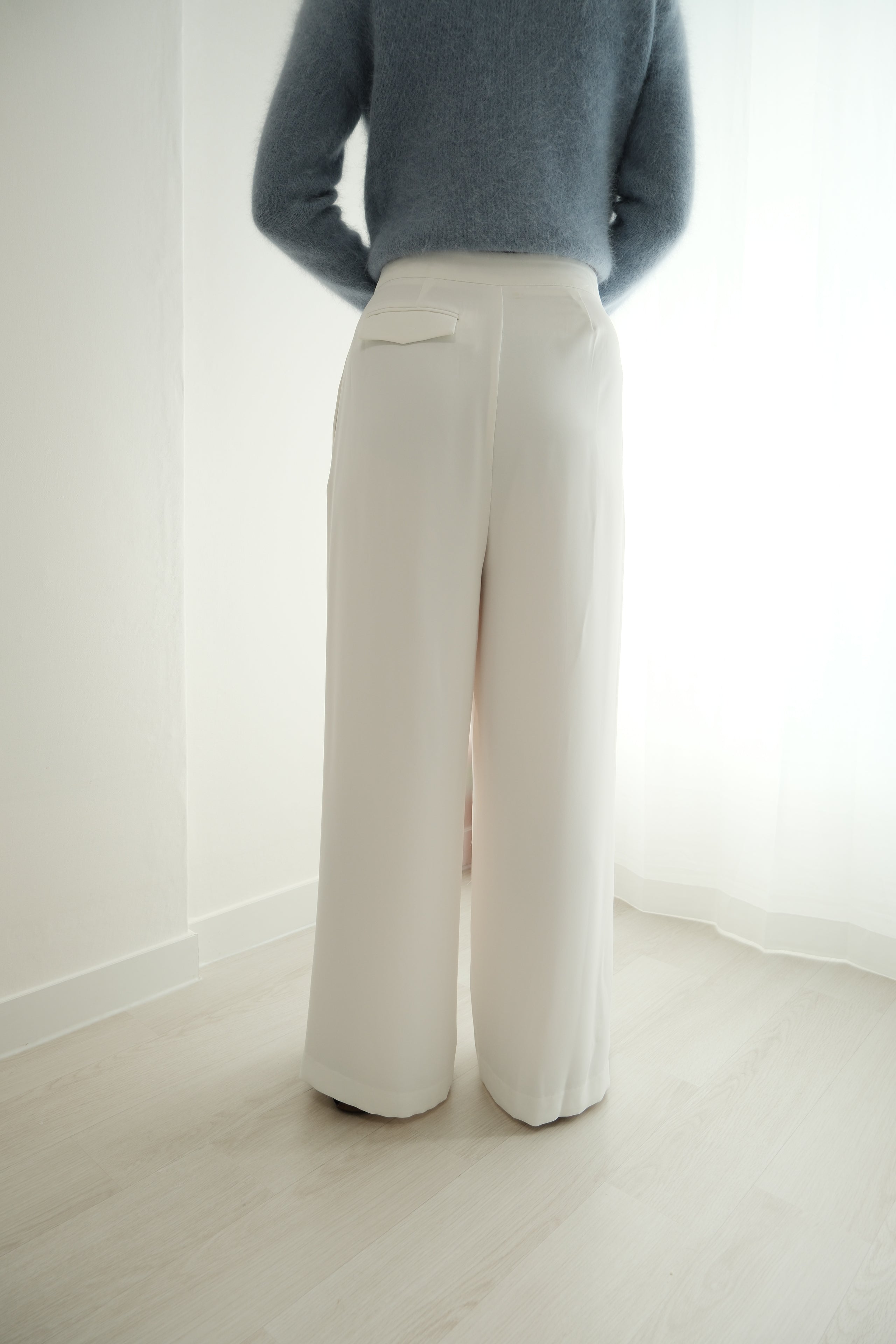 Luxe Flow White Suit Trousers [PT0083]