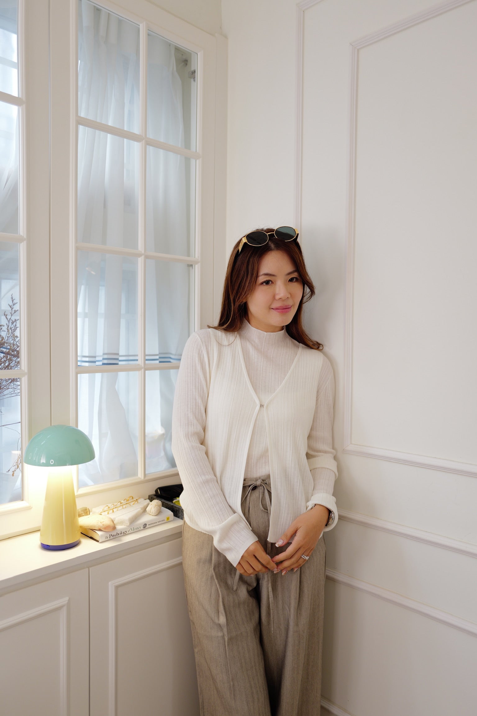 【LE ZANS PRIVÉ】Minimalist Two-Piece Ribbed Knit Cardigan Set (33% wool) [T0310]