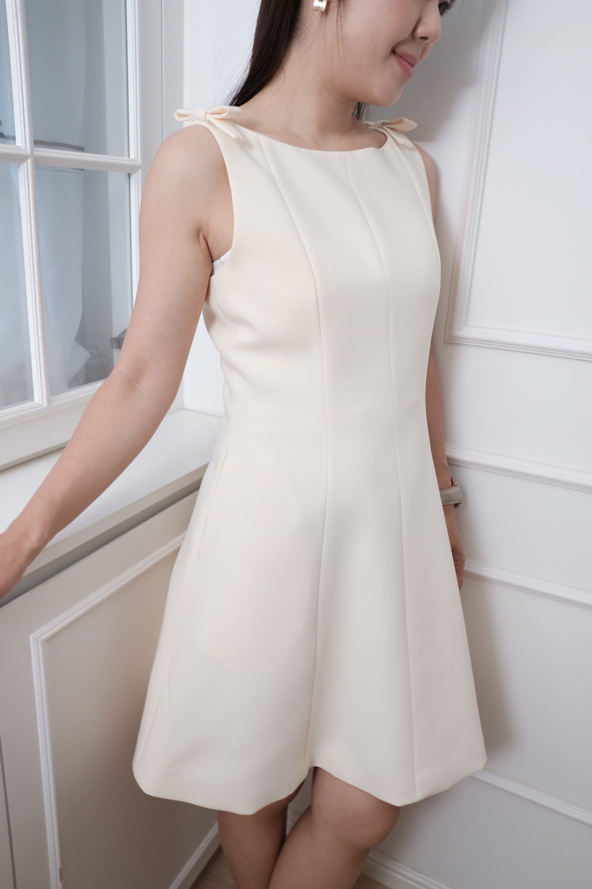 【LE ZANS BRAND COLLECTION】Elegant French Style Bowknot Sleeveless Dress [OPS0182]