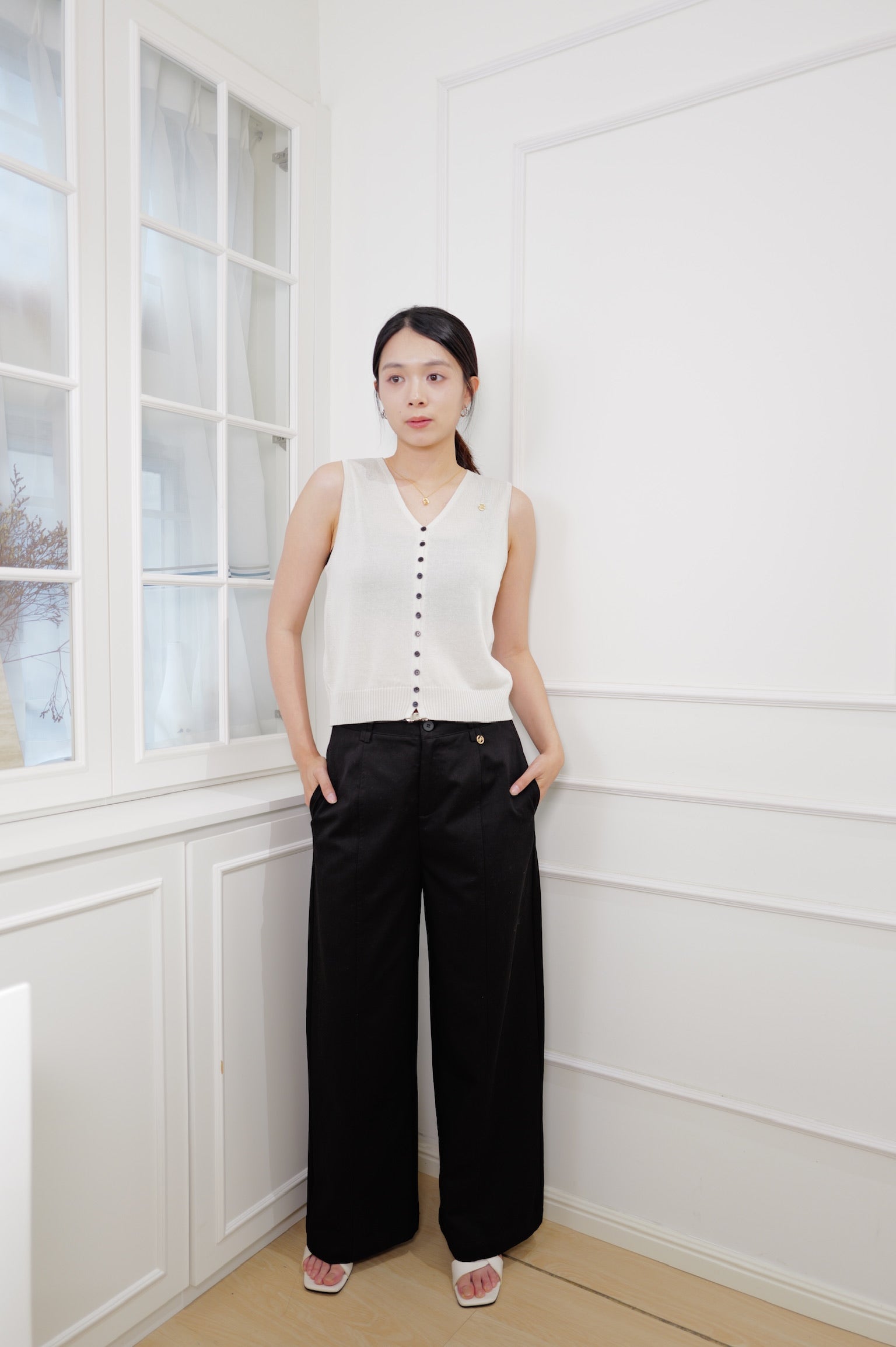 【LE ZANS BRAND COLLECTION】Minimal Wide Leg Pants [PT0089]