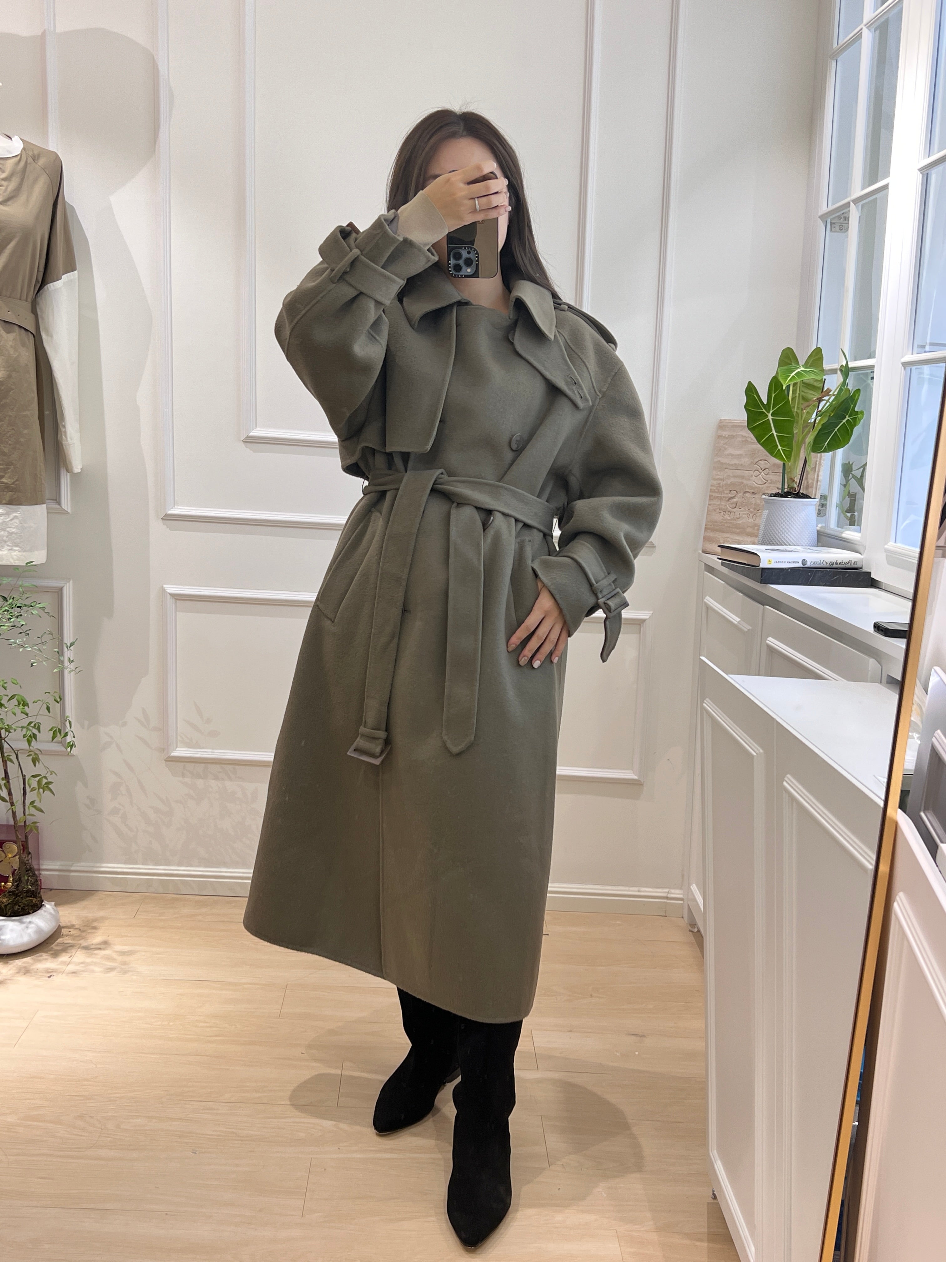 【LUXE COLLECTION】 Classic Khaki Long Trench Coat [J0059]