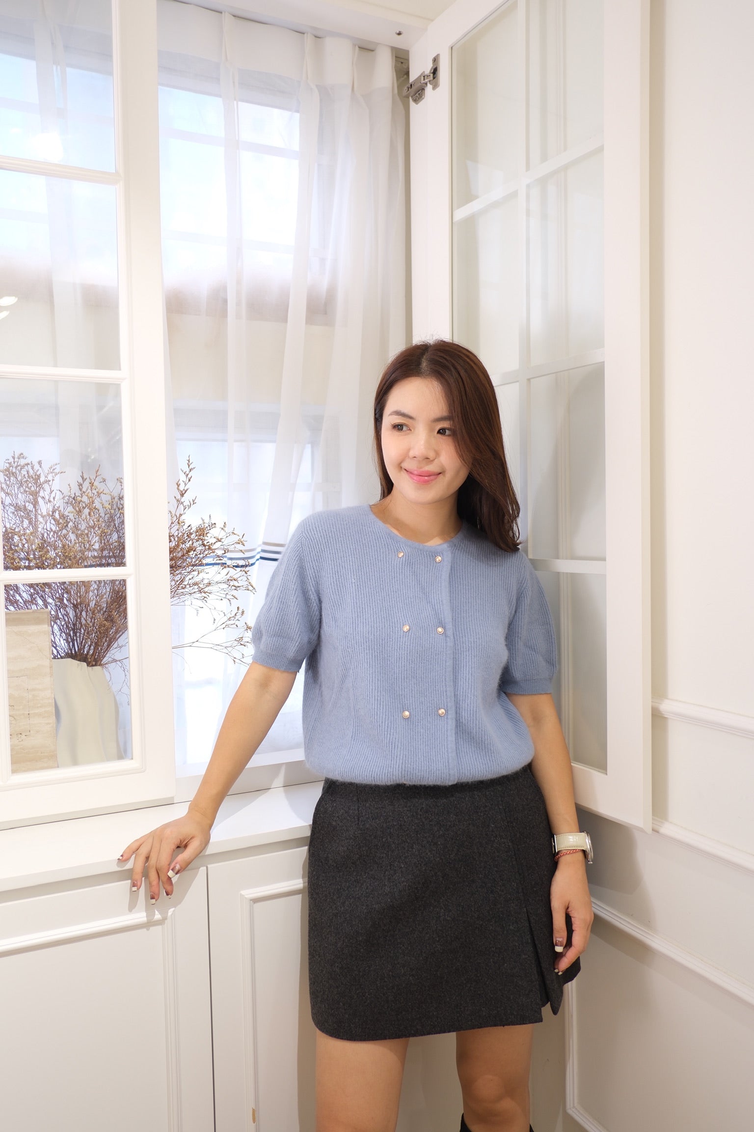 Enchanté Double-Breasted Jacket/Blouse [J0041]