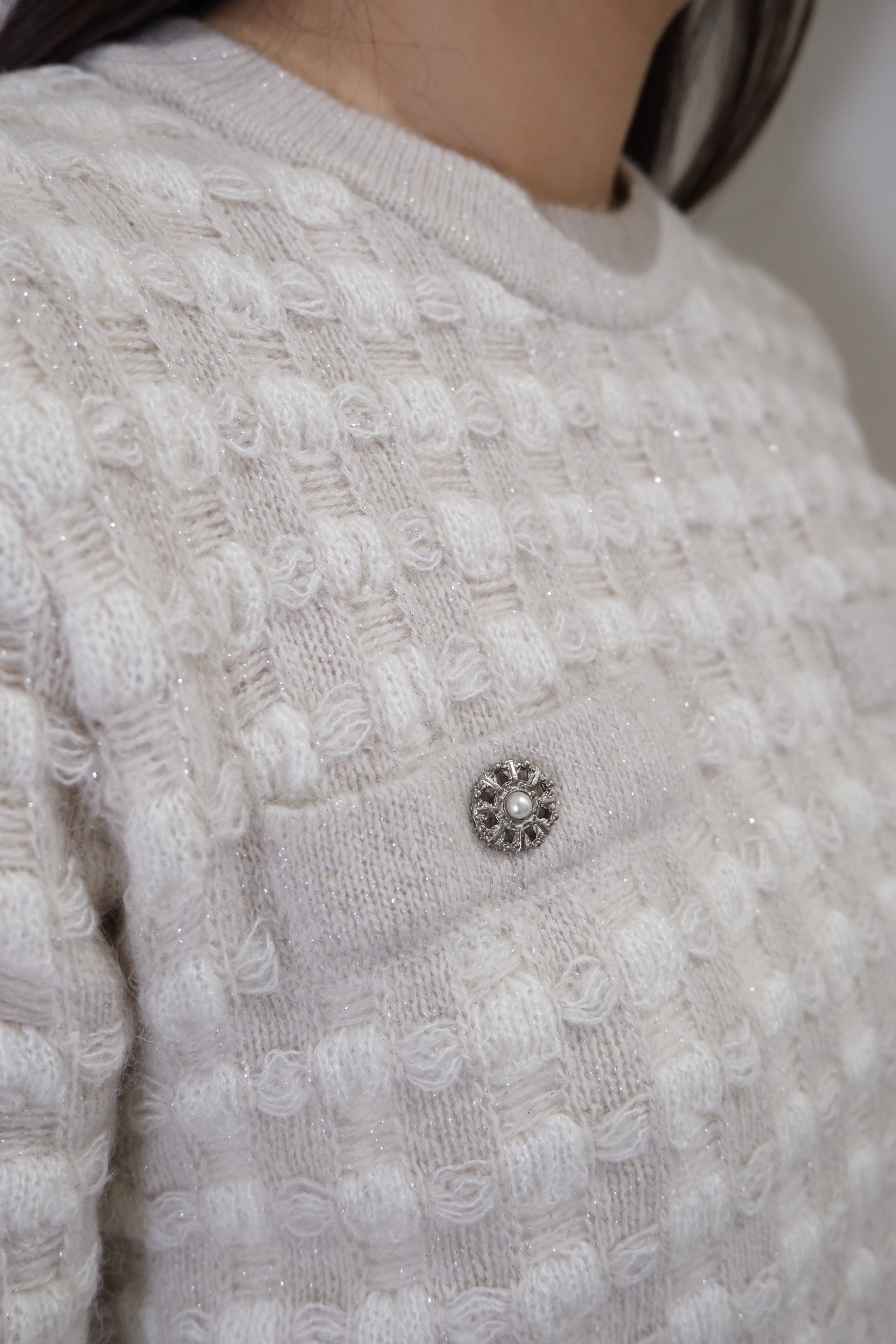 Vintage Plaid Knit Top (alpaca30%+wool49%) [T0134]