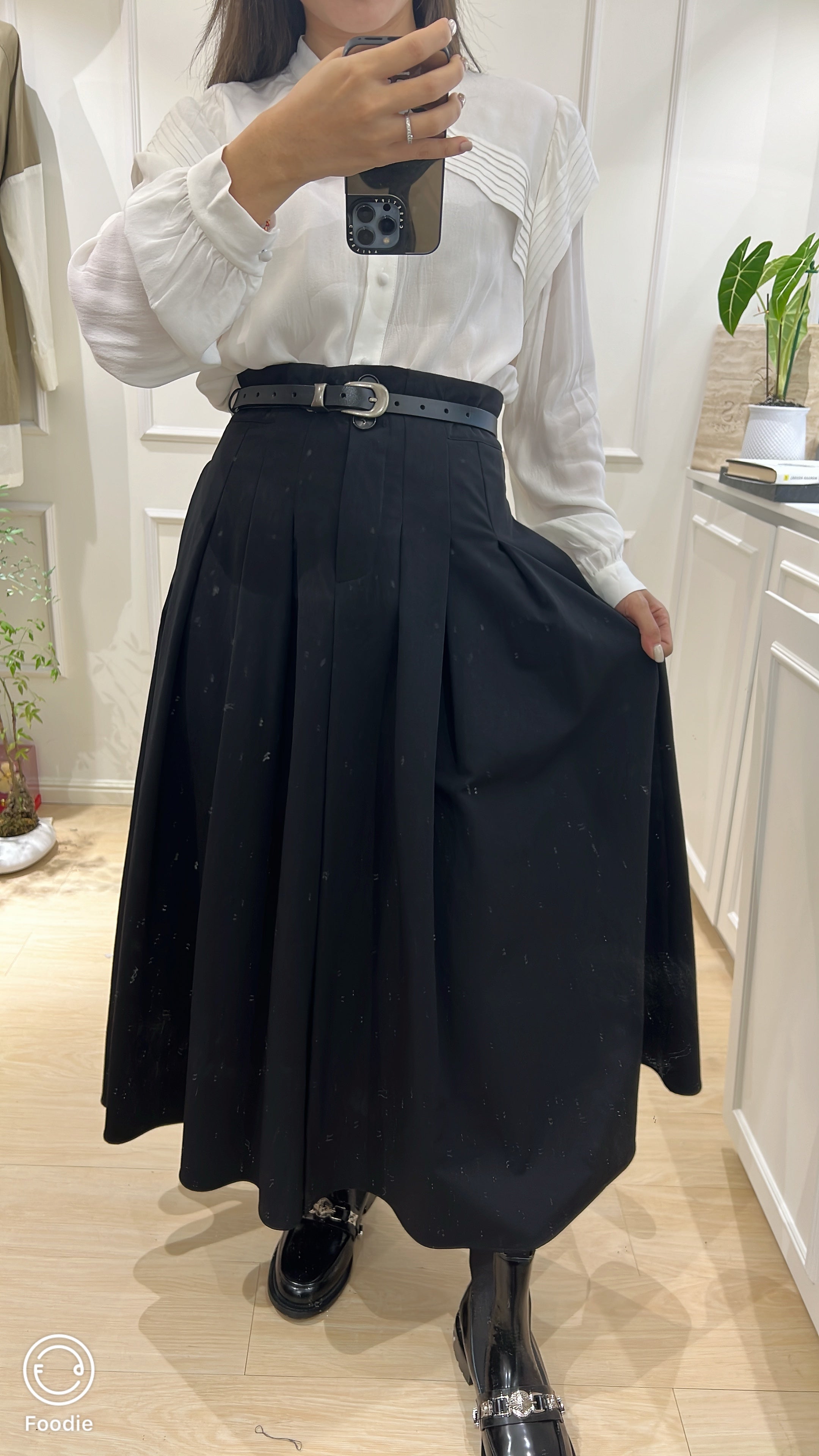 Draped Pleated Maxi Skirt [SK0044]