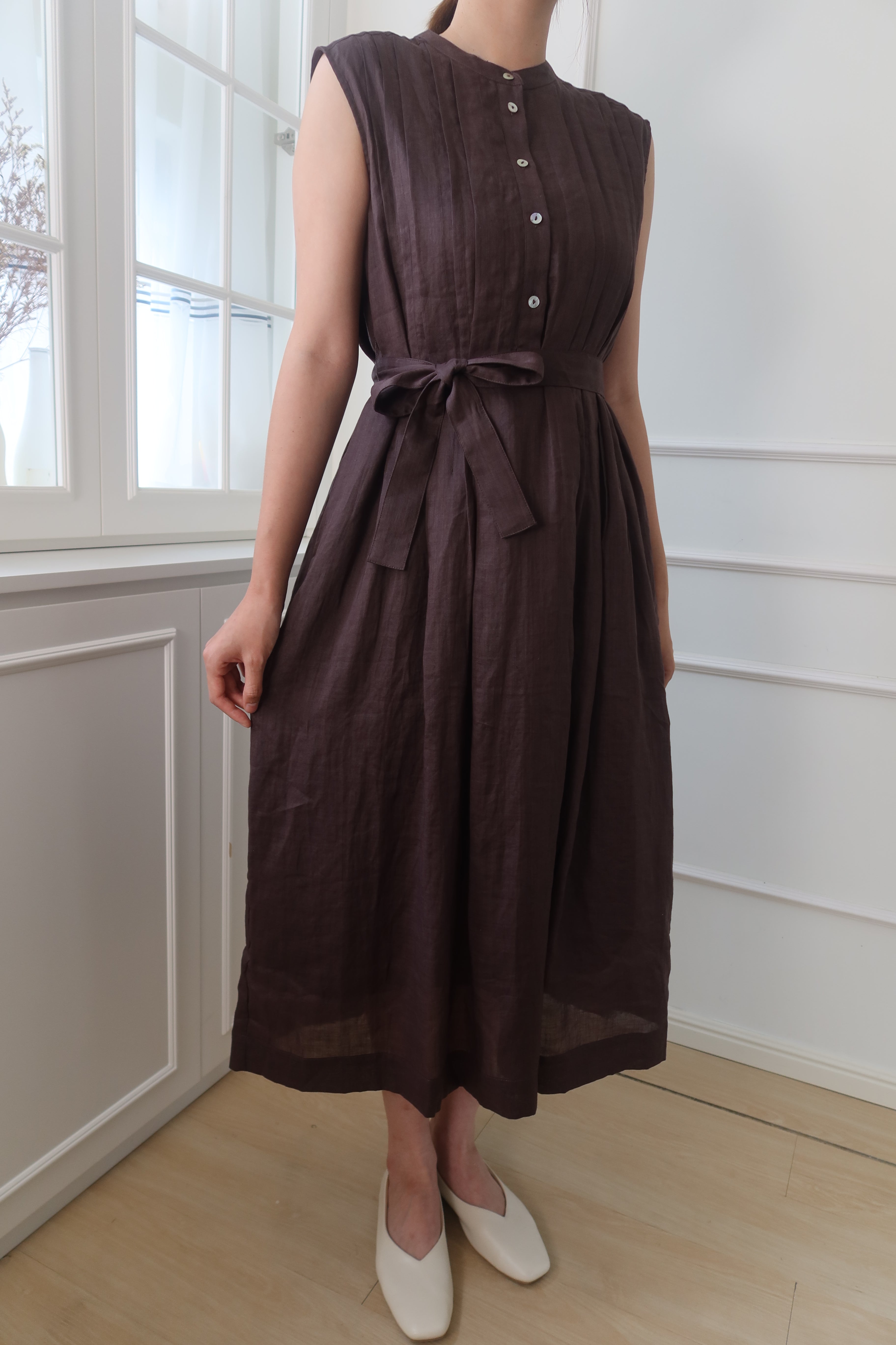 【LE ZANS BRAND COLLECTION】Pure Breeze Linen Sleeveless Dress (100% 麻) [OPS0158]
