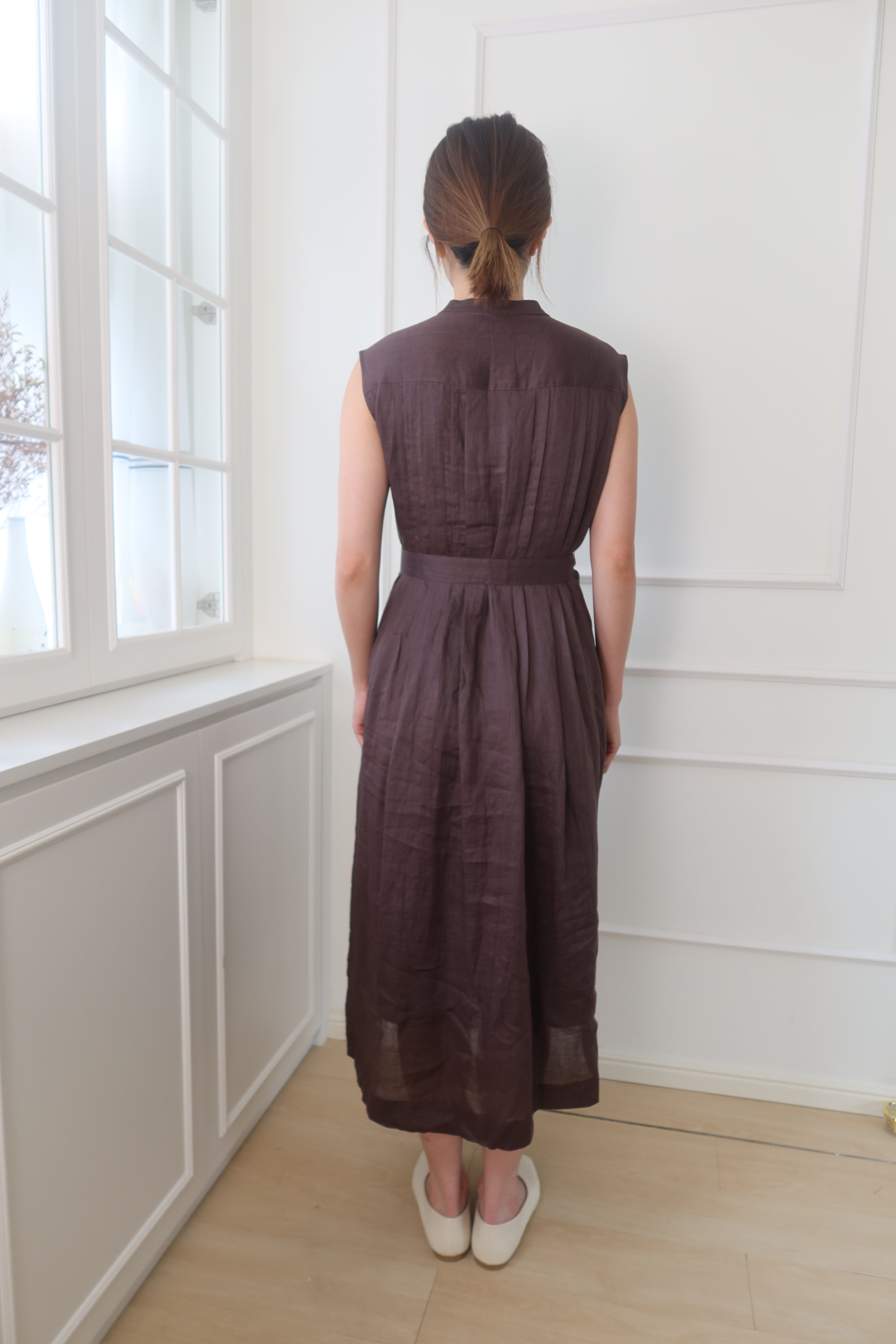 【LE ZANS BRAND COLLECTION】Pure Breeze Linen Sleeveless Dress (100% 麻) [OPS0158]