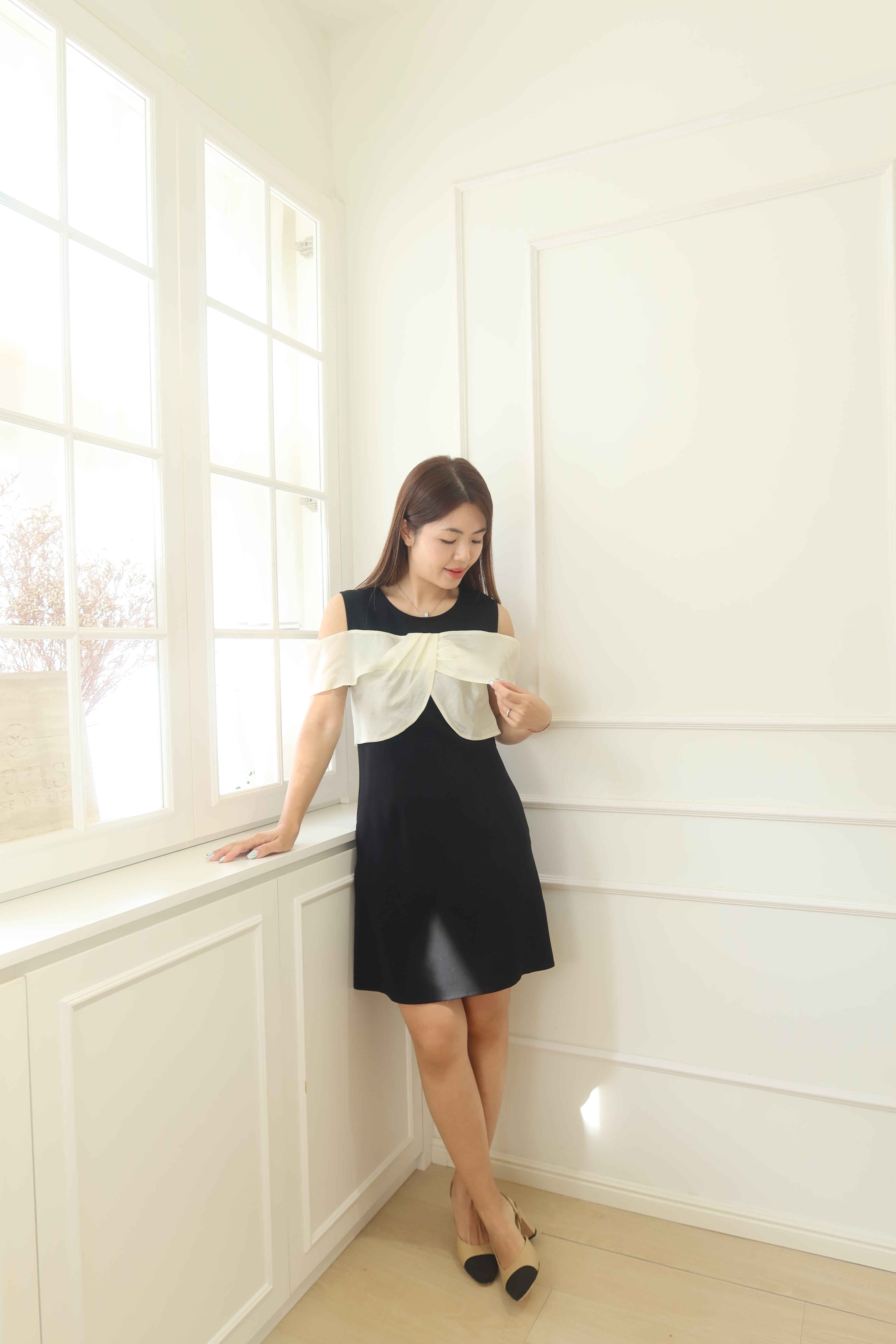 【LE ZANS BRAND COLLECTION】Elegant Bow Dress[OPS0163]