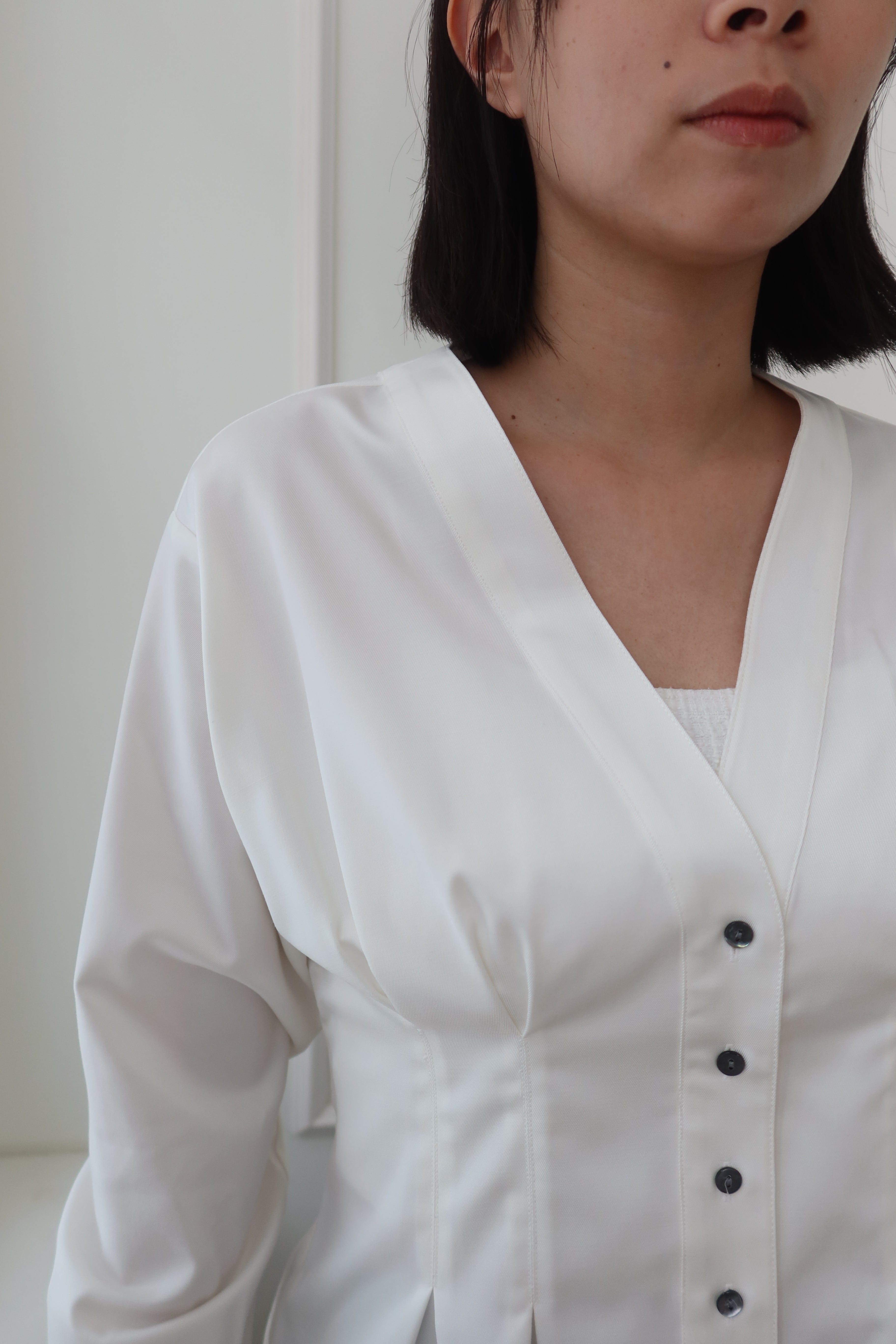 【LE ZANS BRAND COLLECTION】Pure White Mermaid Blouse [T0227]