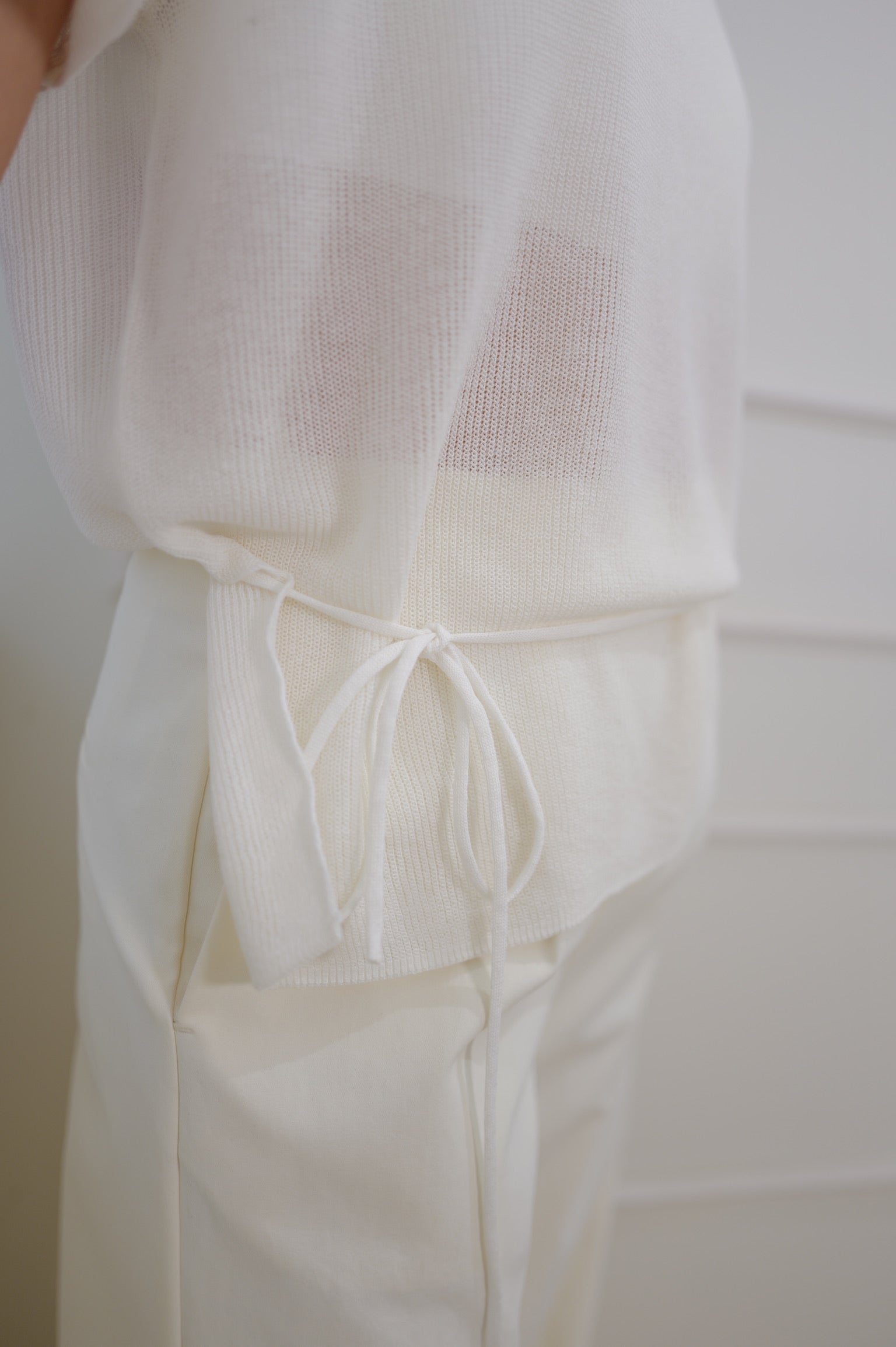 【LE ZANS BRAND COLLECTION】Drawstring Knit Top [T0270]