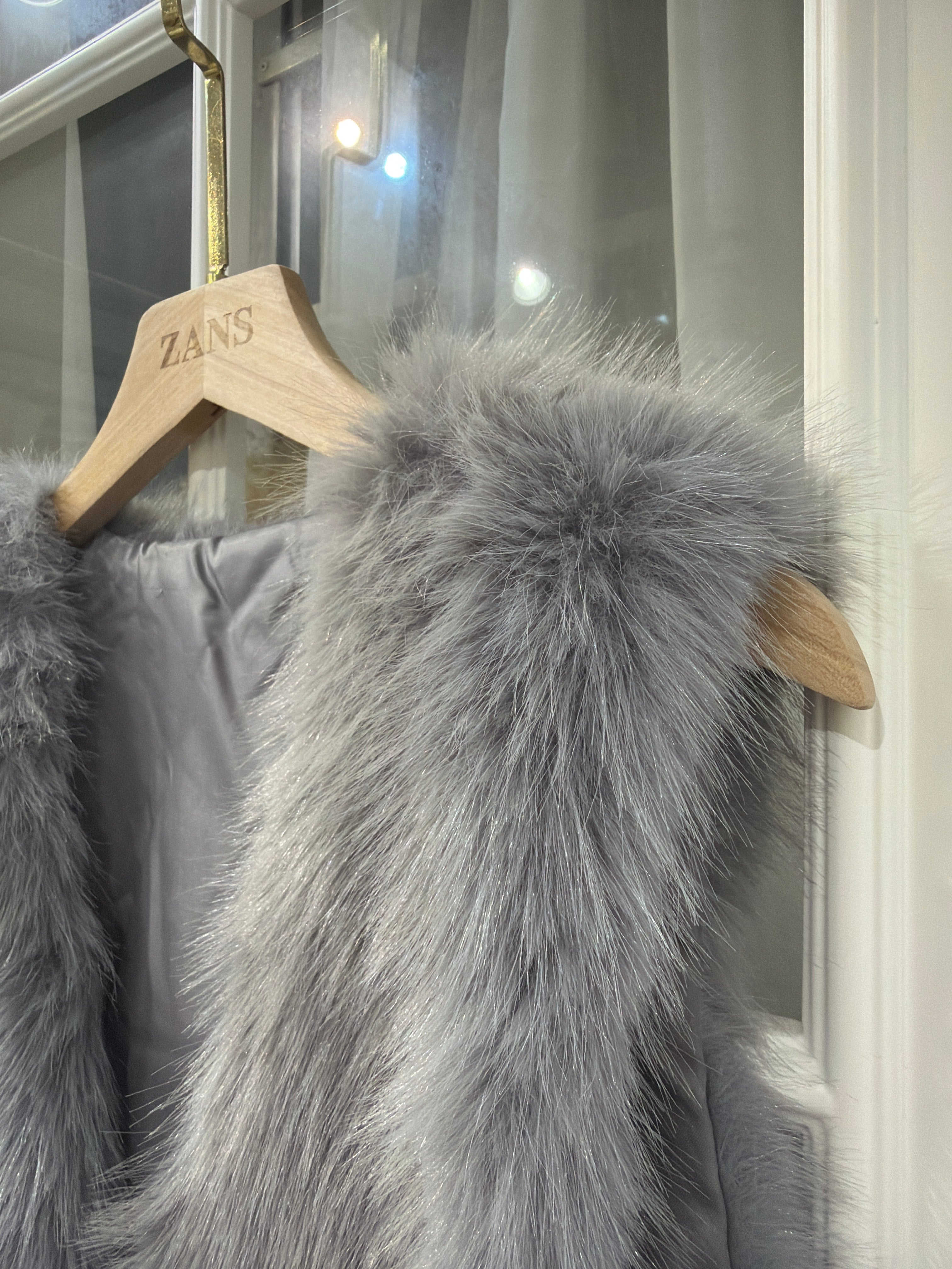 【LE ZANS BRAND COLLECTION】Cropped Gray Fluffy Jacket [J0127]