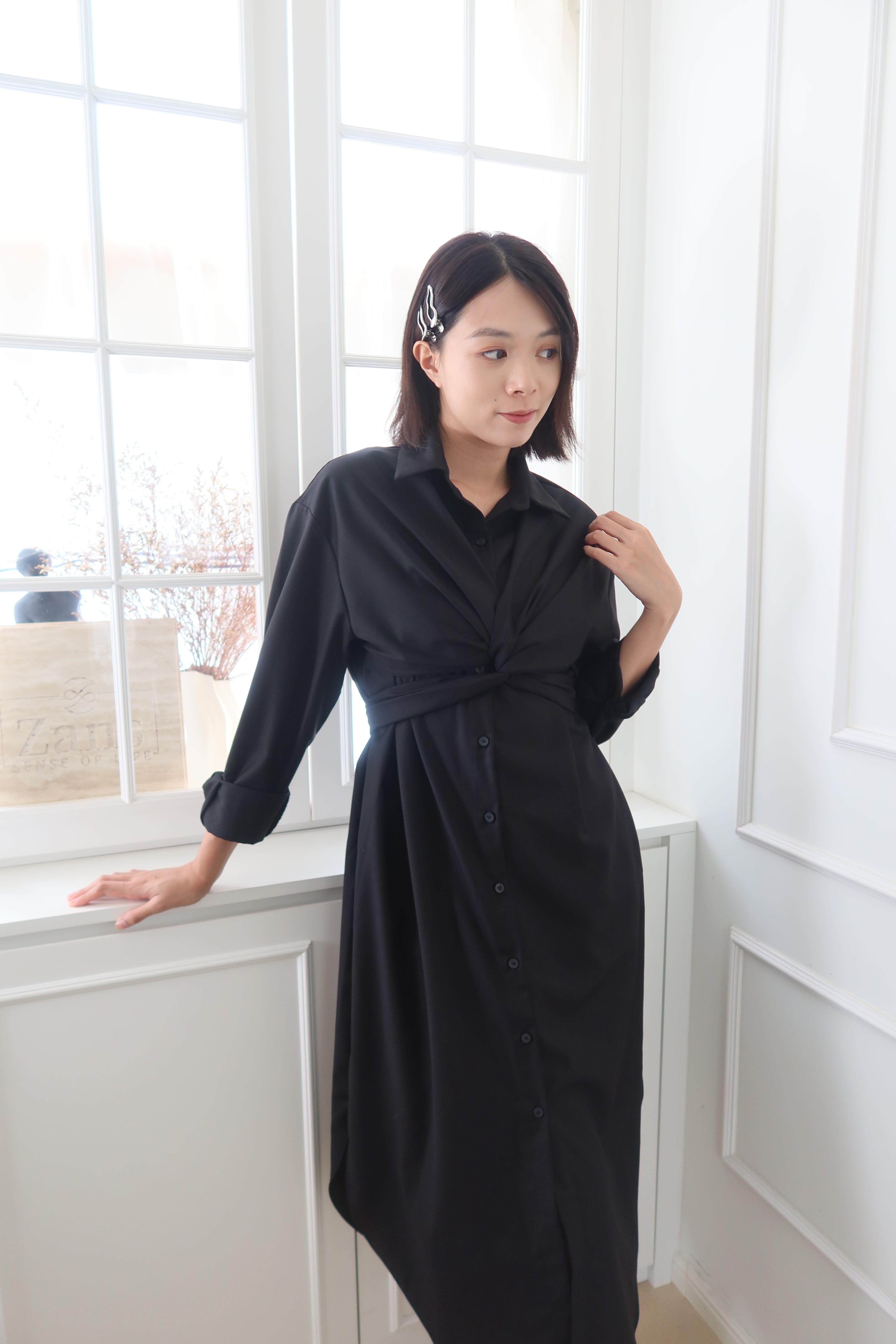 Cross-Design Chic Maxi Dress [OPS0169]