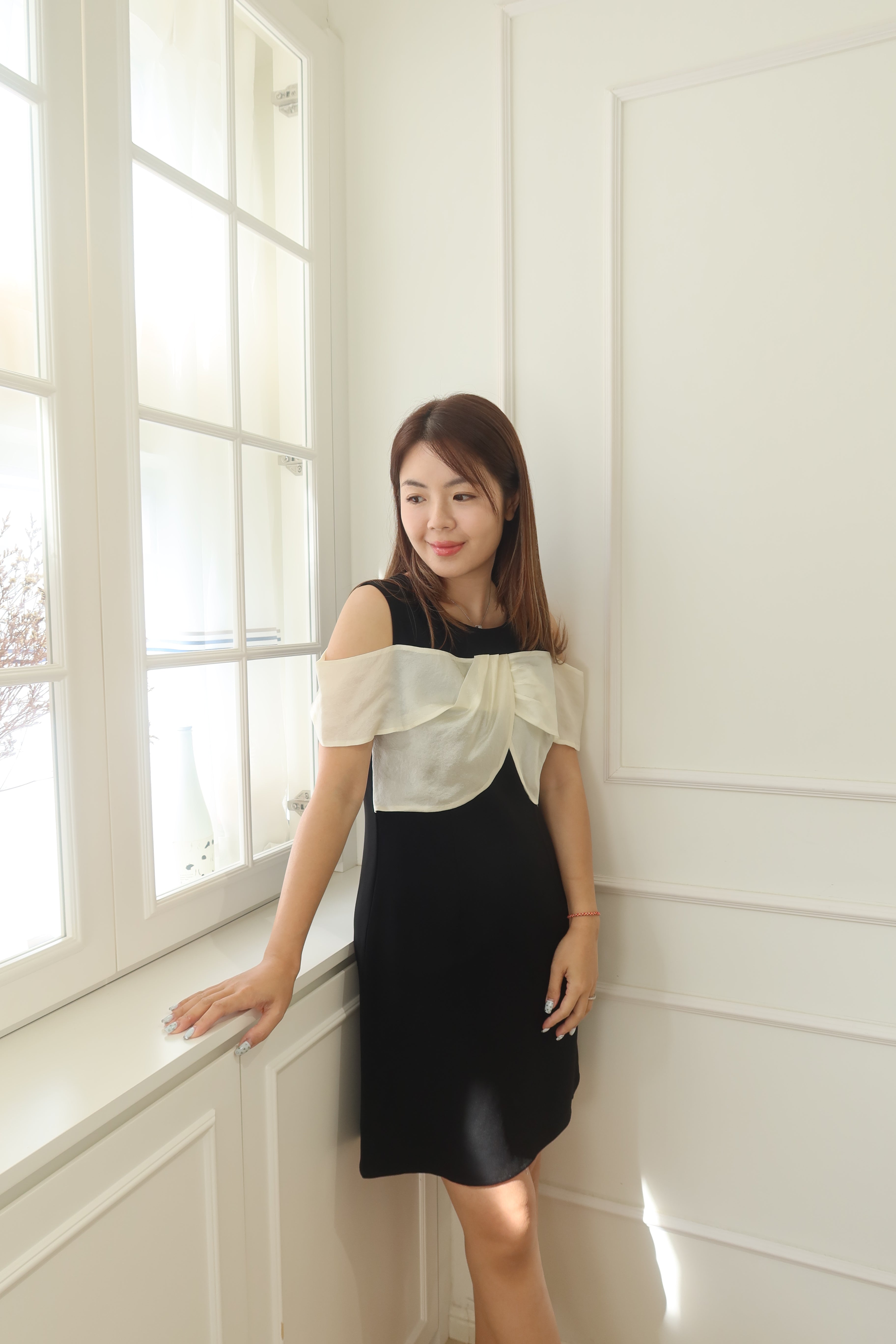 【LE ZANS BRAND COLLECTION】Elegant Bow Dress[OPS0163]