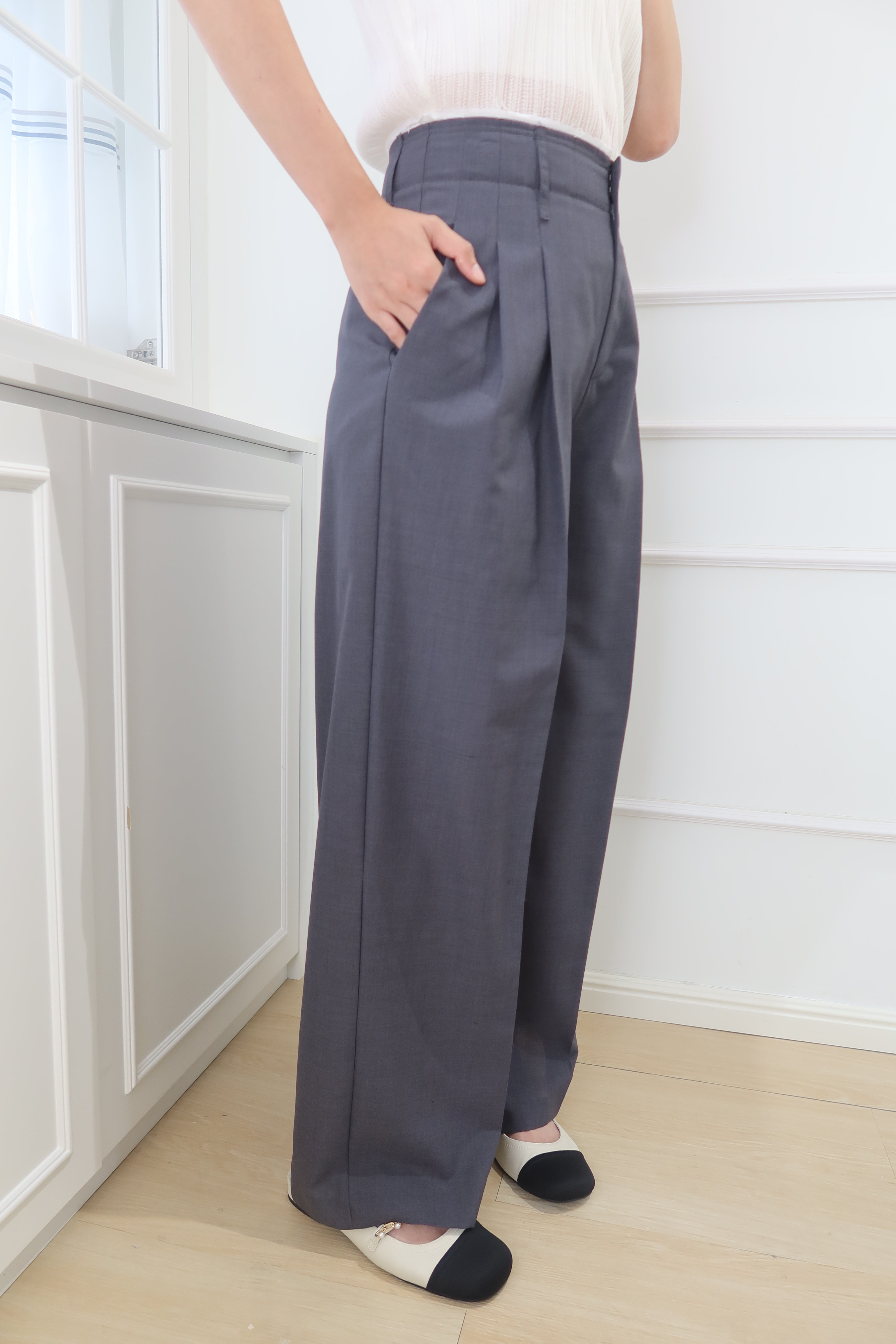 【LE ZANS BRAND COLLECTION】SilkenEase Premium Gray Pants (意大利布料，真絲+羊毛料) [PT0063]