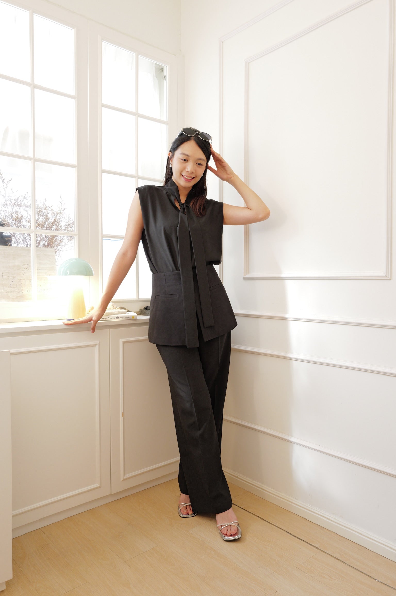 【LE ZANS BRAND COLLECTION】High-Waisted Layered Tailored Trousers [PT0093]