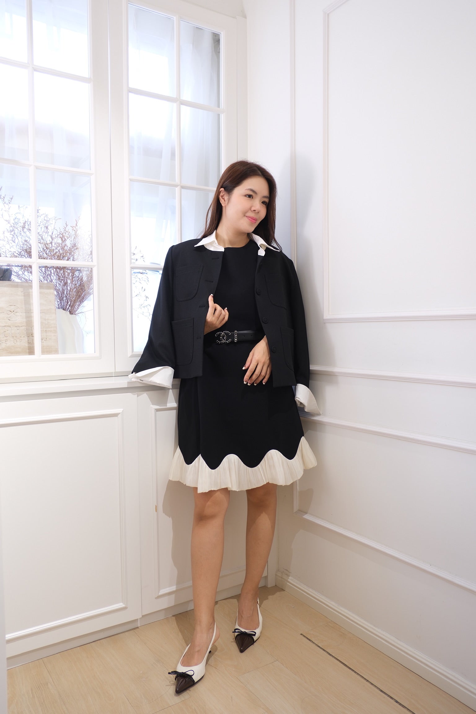 【LE ZANS BRAND COLLECTION】Deep Blue Elegance Layered Dress [OPS0172]