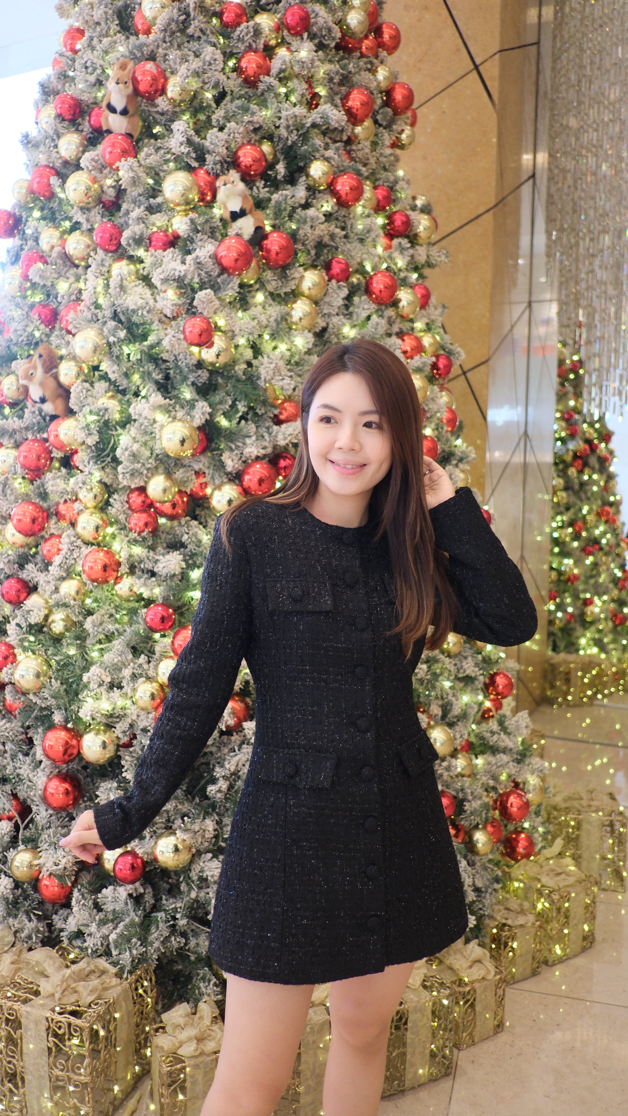 Tailored Elegance Tweed Dress [OPS0173]