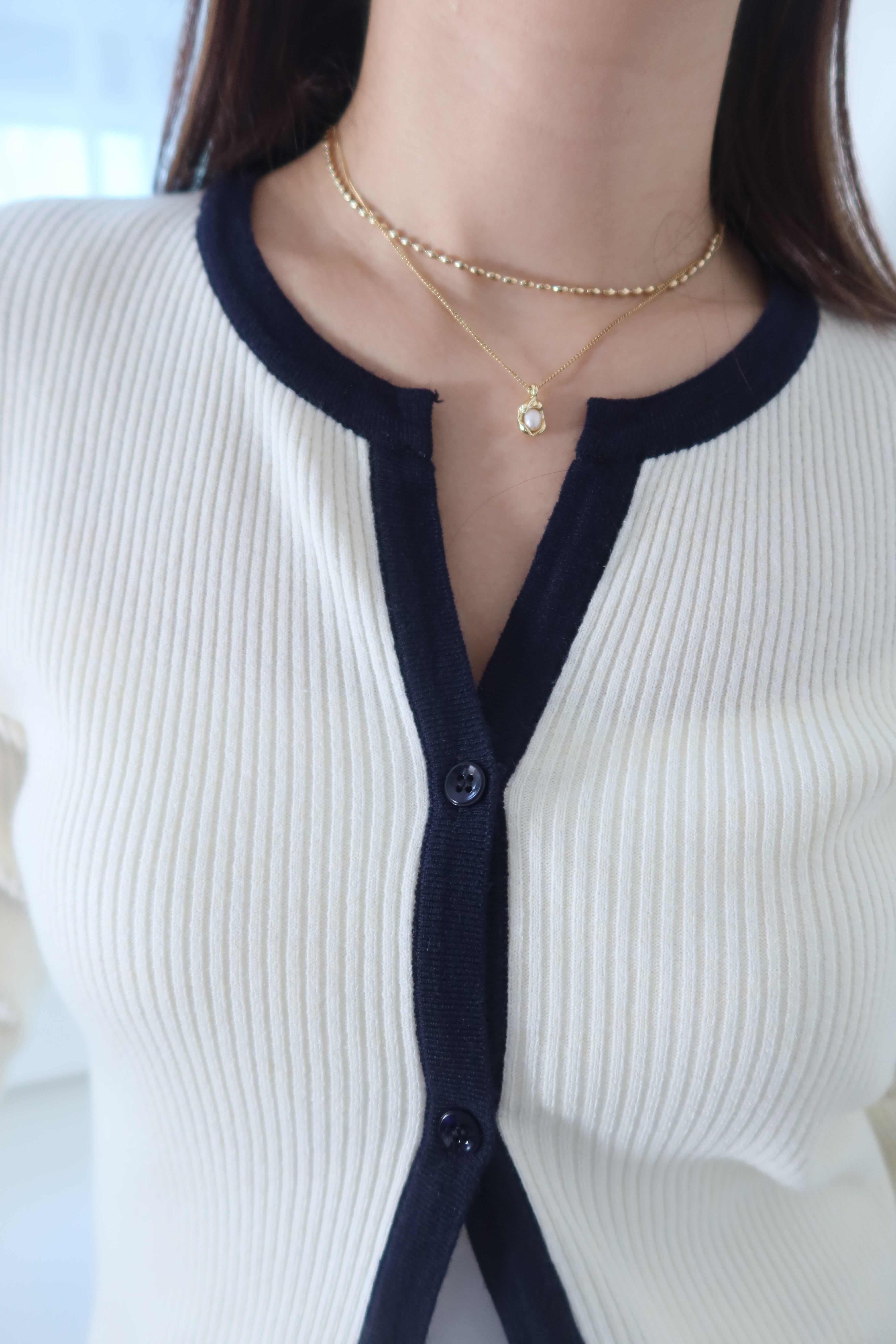 Monochrome Textured Knit Sweater [T0223]