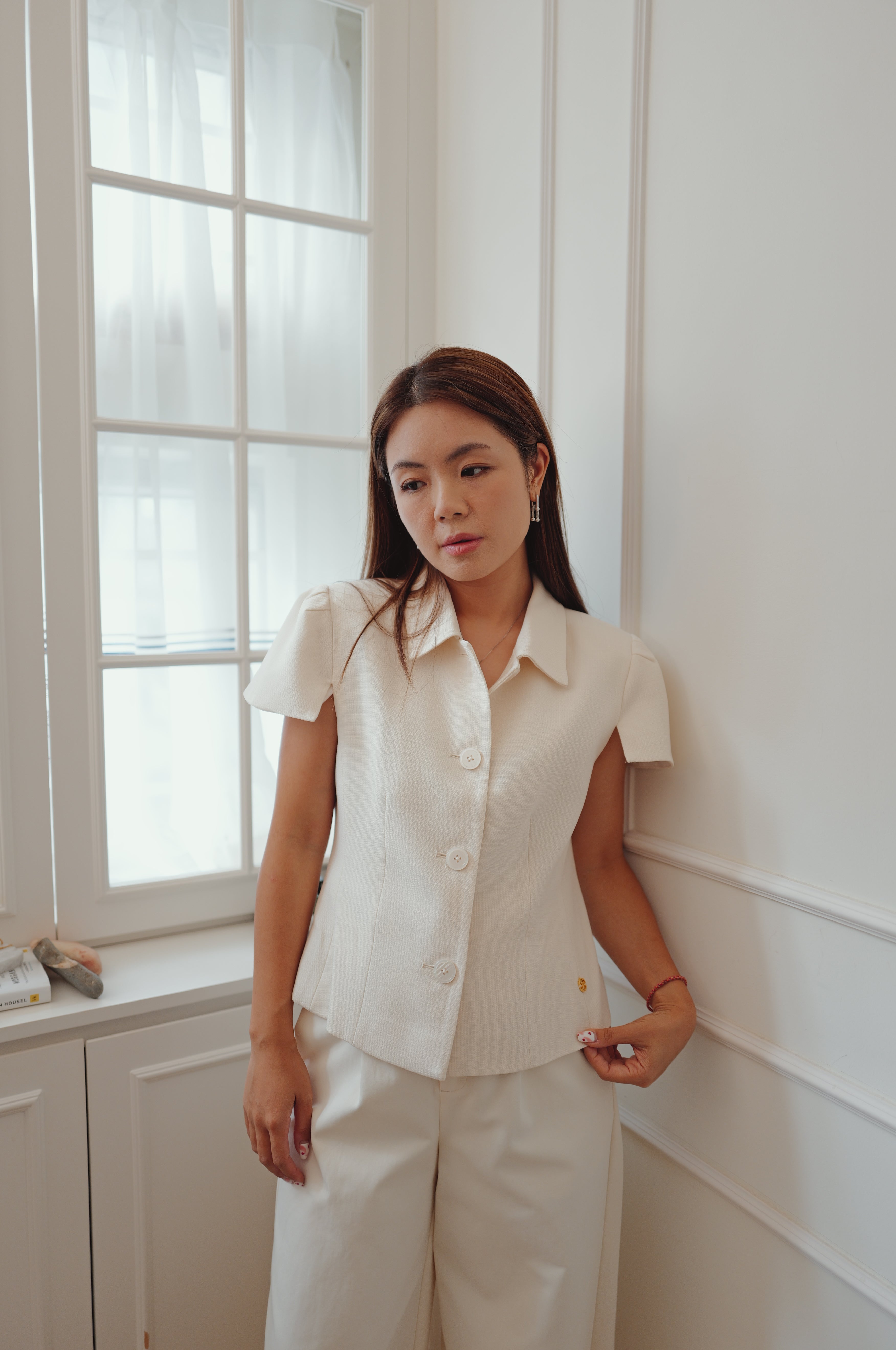 【LE ZANS BRAND COLLECTION】French Elegant Puff-Sleeve Short Tailored Blazer [T0299]