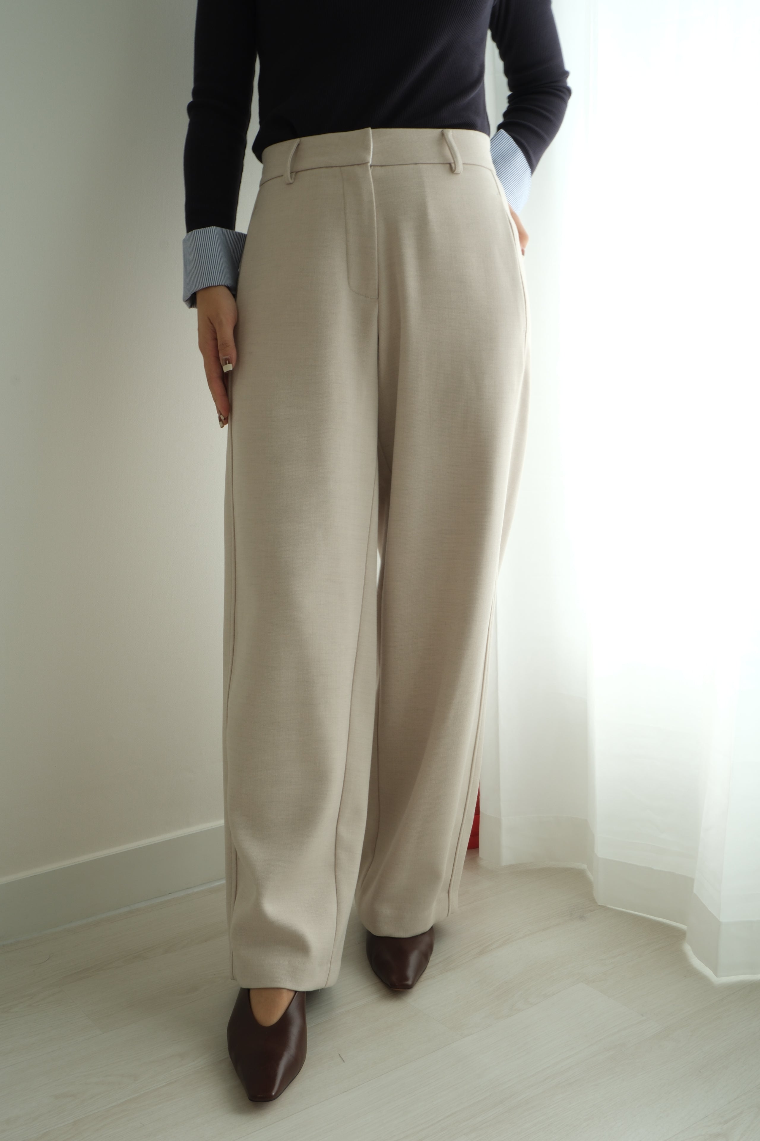 Classic Grey Straight-Leg Suit Pants [PT0084]