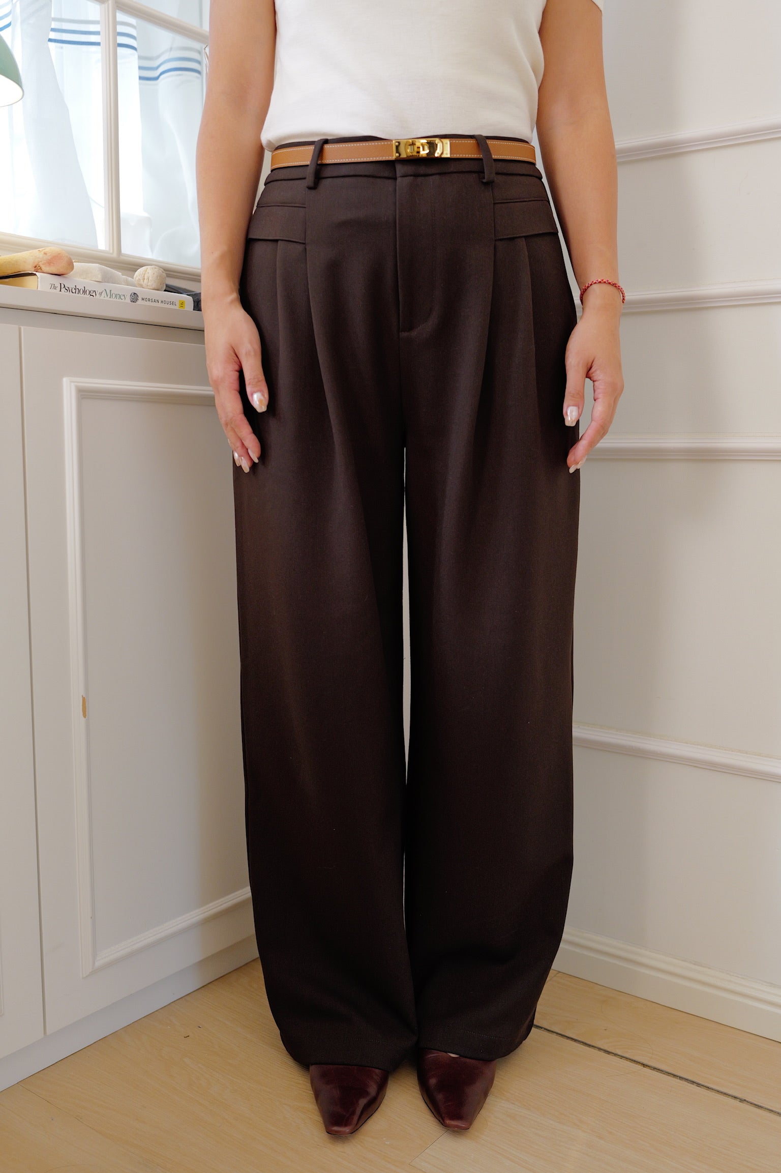 【LE ZANS PRIVÉ】French Flap-Detail Pleated Tailored Pants [PT0099]