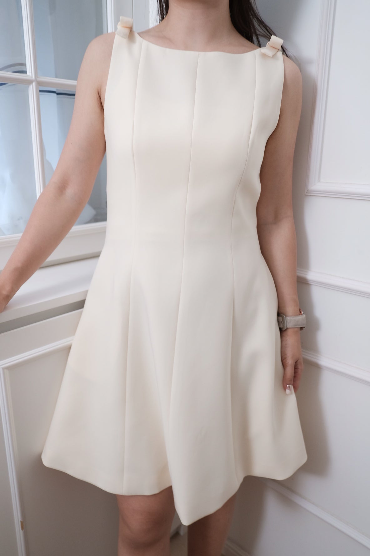 【LE ZANS BRAND COLLECTION】Elegant French Style Bowknot Sleeveless Dress [OPS0182]