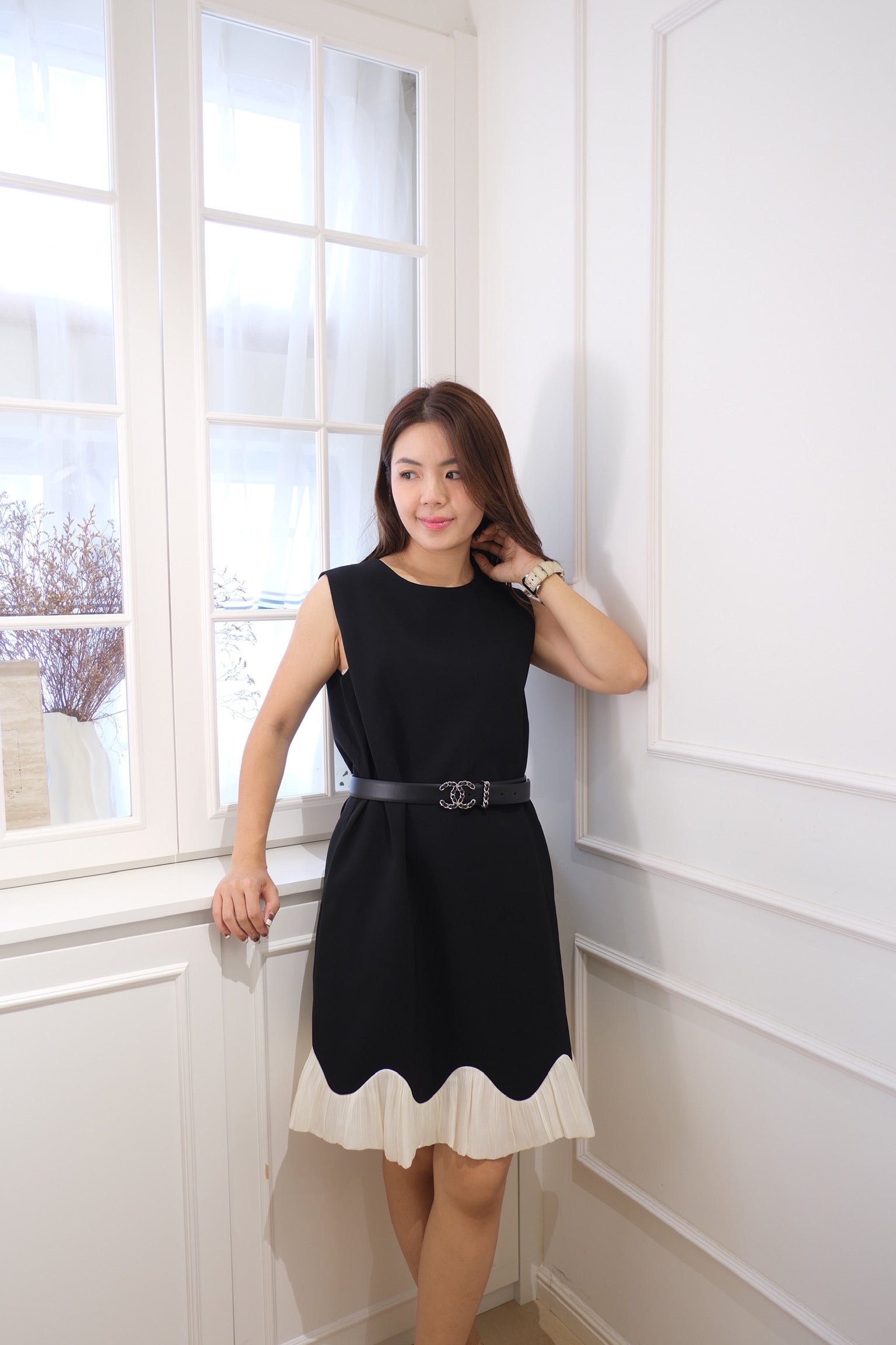 【LE ZANS BRAND COLLECTION】Deep Blue Elegance Layered Dress [OPS0172]