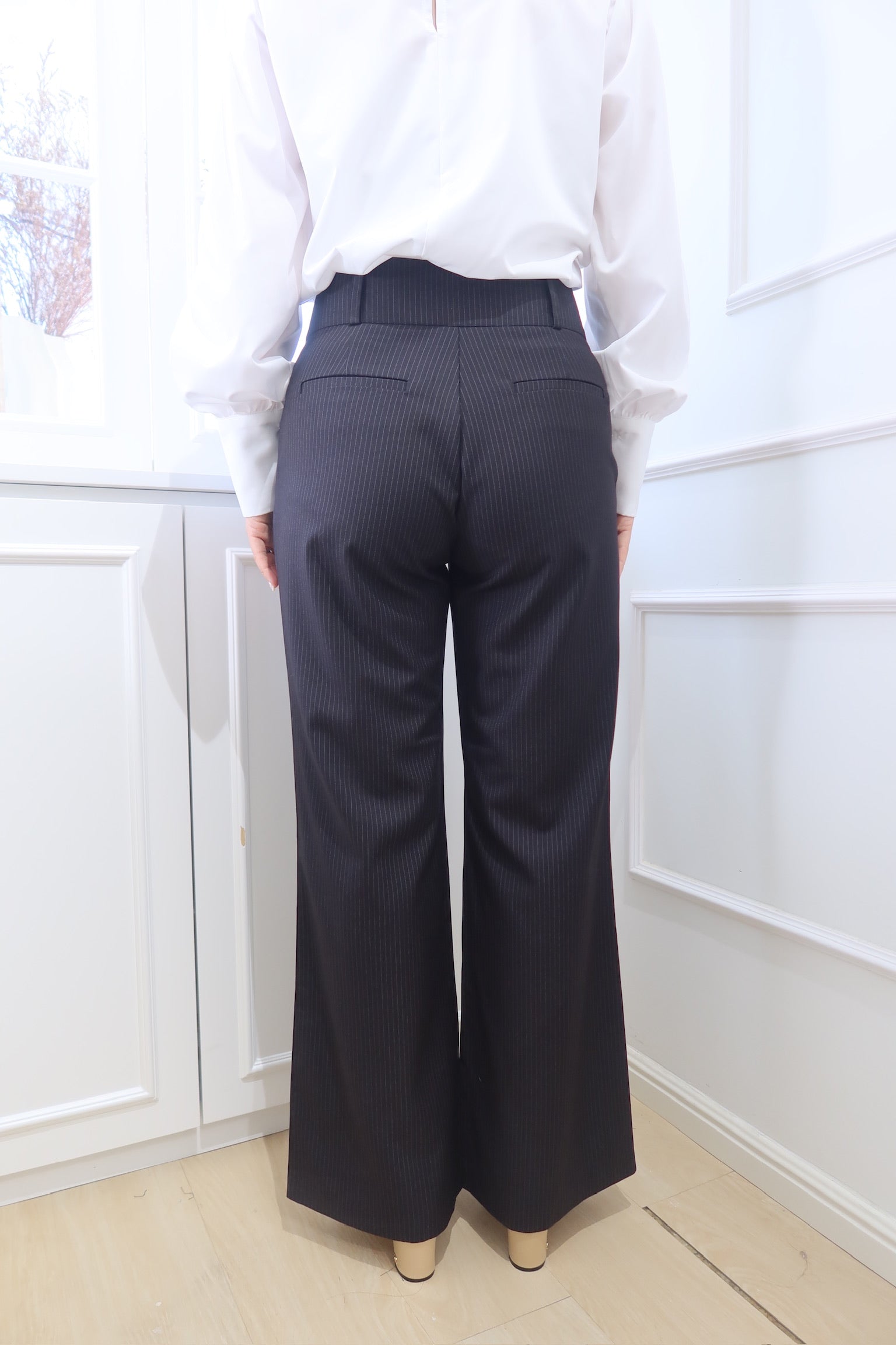 Subtle Patterned Straight-Leg Pants [PT0074]